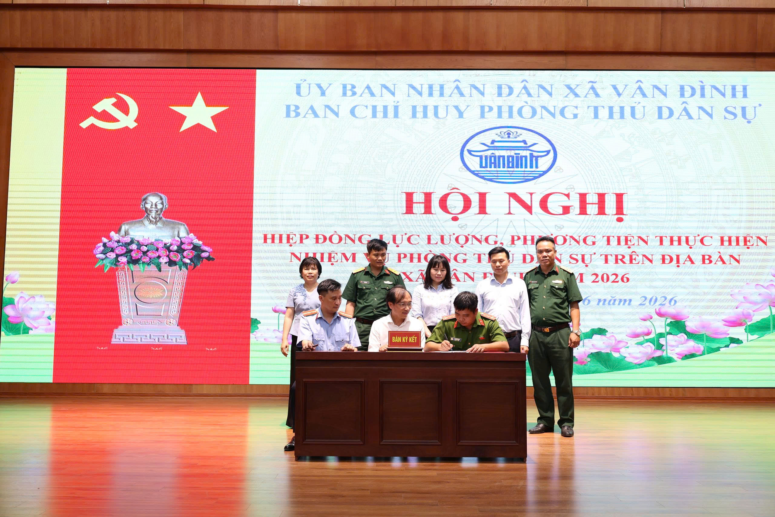 Xã Vân Đình chủ động hiệp đồng lực lượng, sẵn sàng ứng phó các tình huống phòng thủ dân sự năm 2026