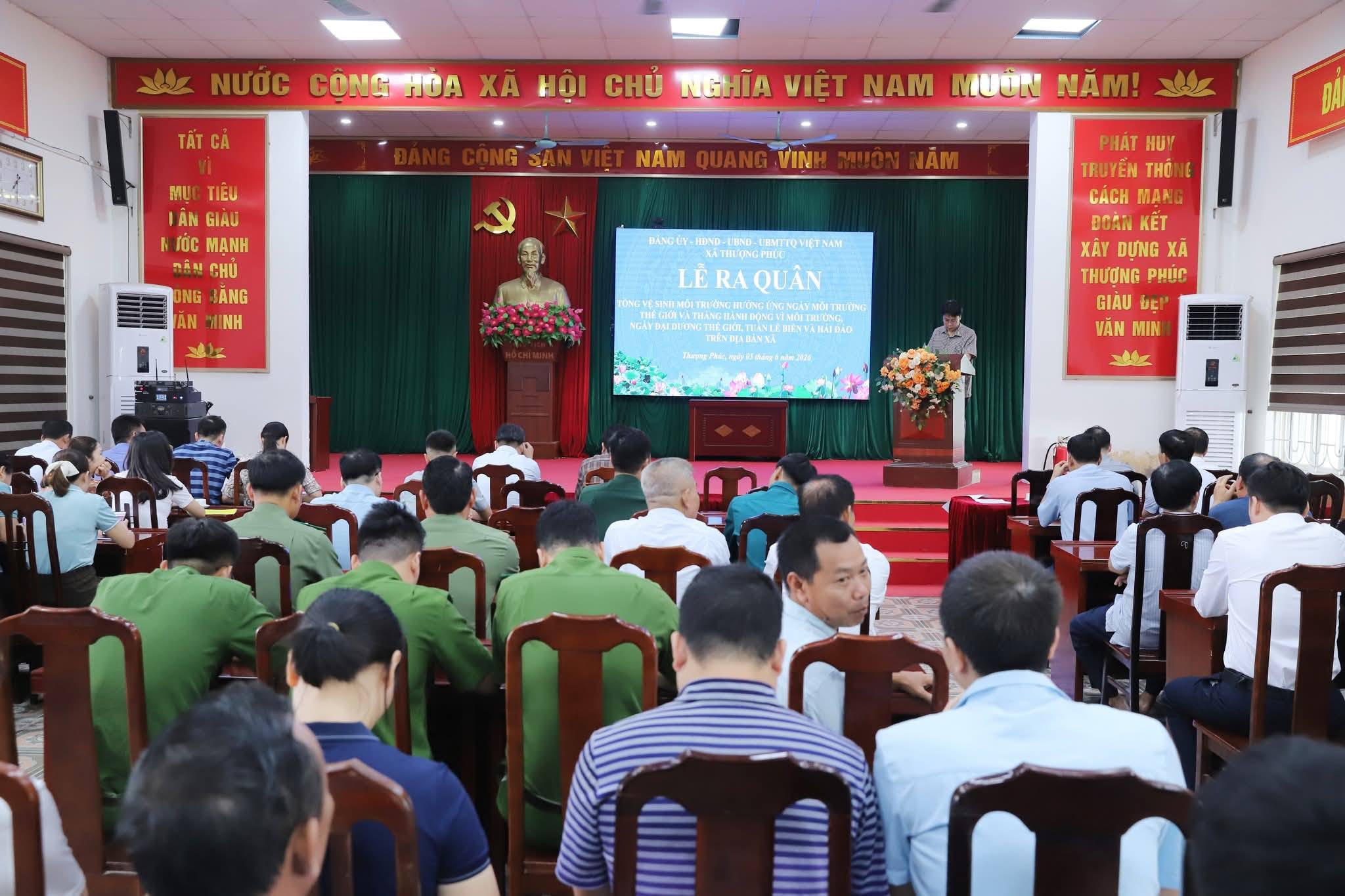 Xã Thượng Phúc đồng loạt ra quân làm sạch môi trường, lan tỏa hành động xanh vì cộng đồng