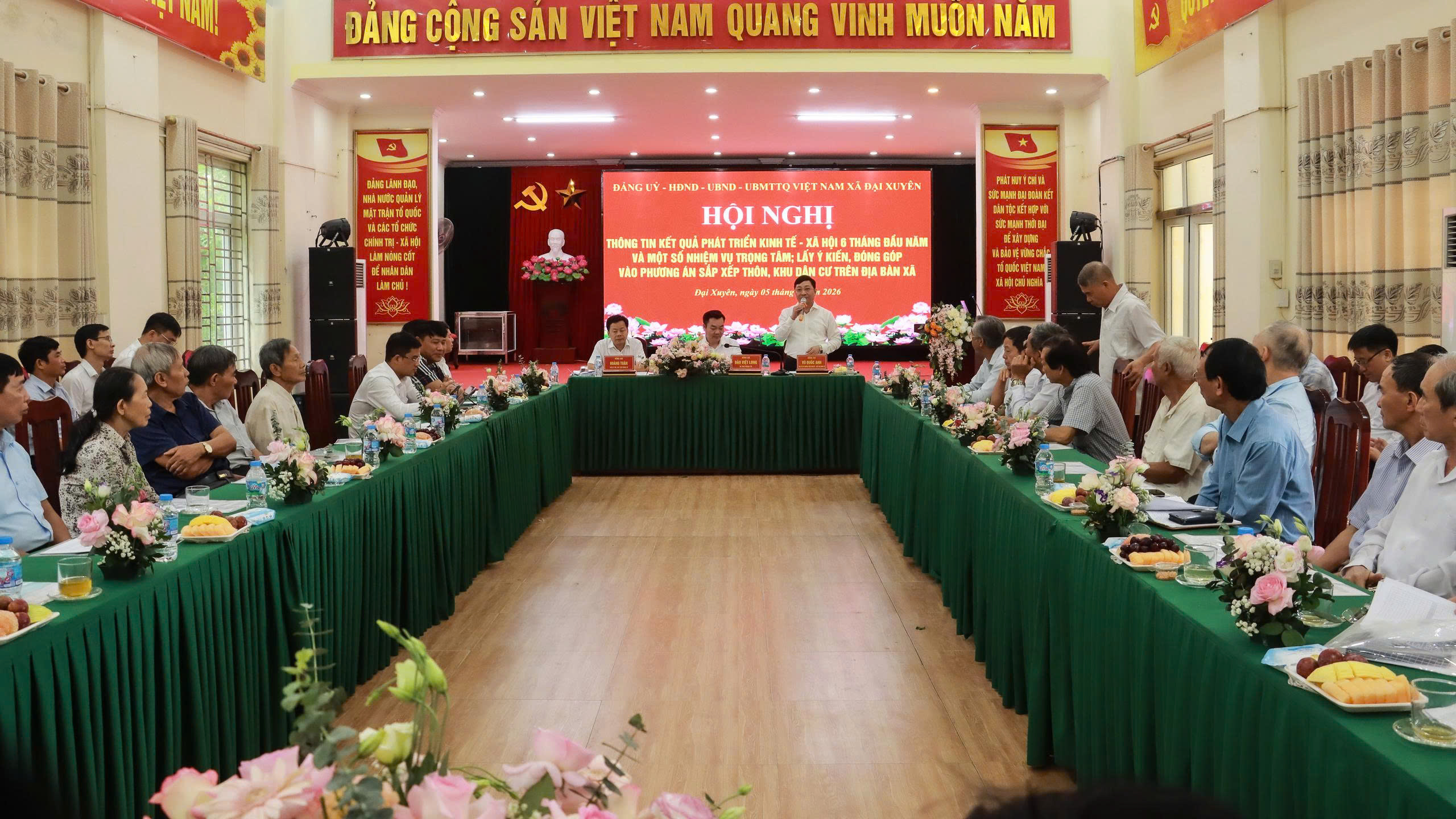 Xã Đại Xuyên huy động trí tuệ các thế hệ cán bộ, hoàn thiện phương án sắp xếp thôn và định hướng phát triển địa phương