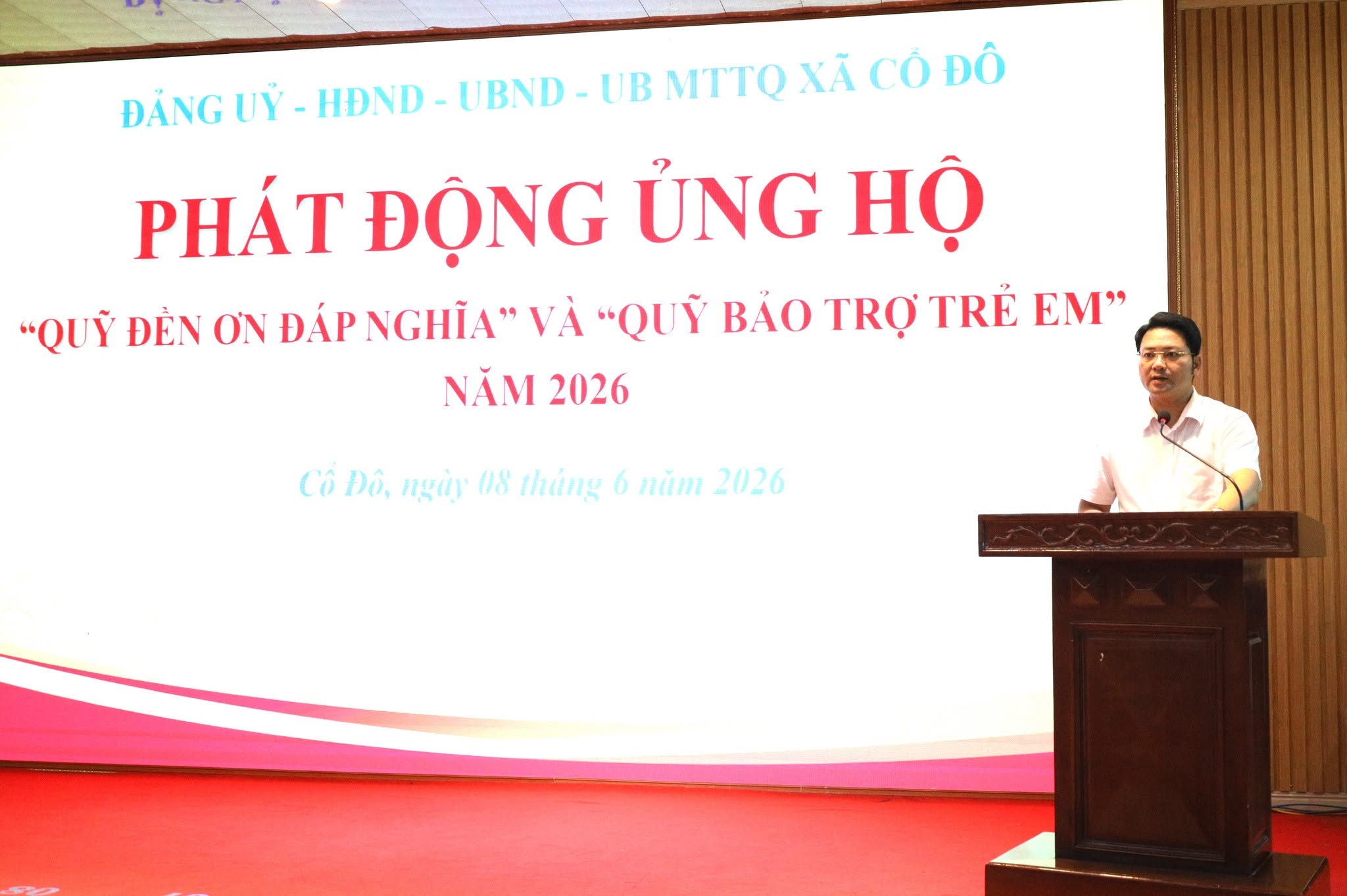 Xã Cổ Đô phát động ủng hộ Quỹ Đền ơn đáp nghĩa và Quỹ Bảo trợ trẻ em năm 2026