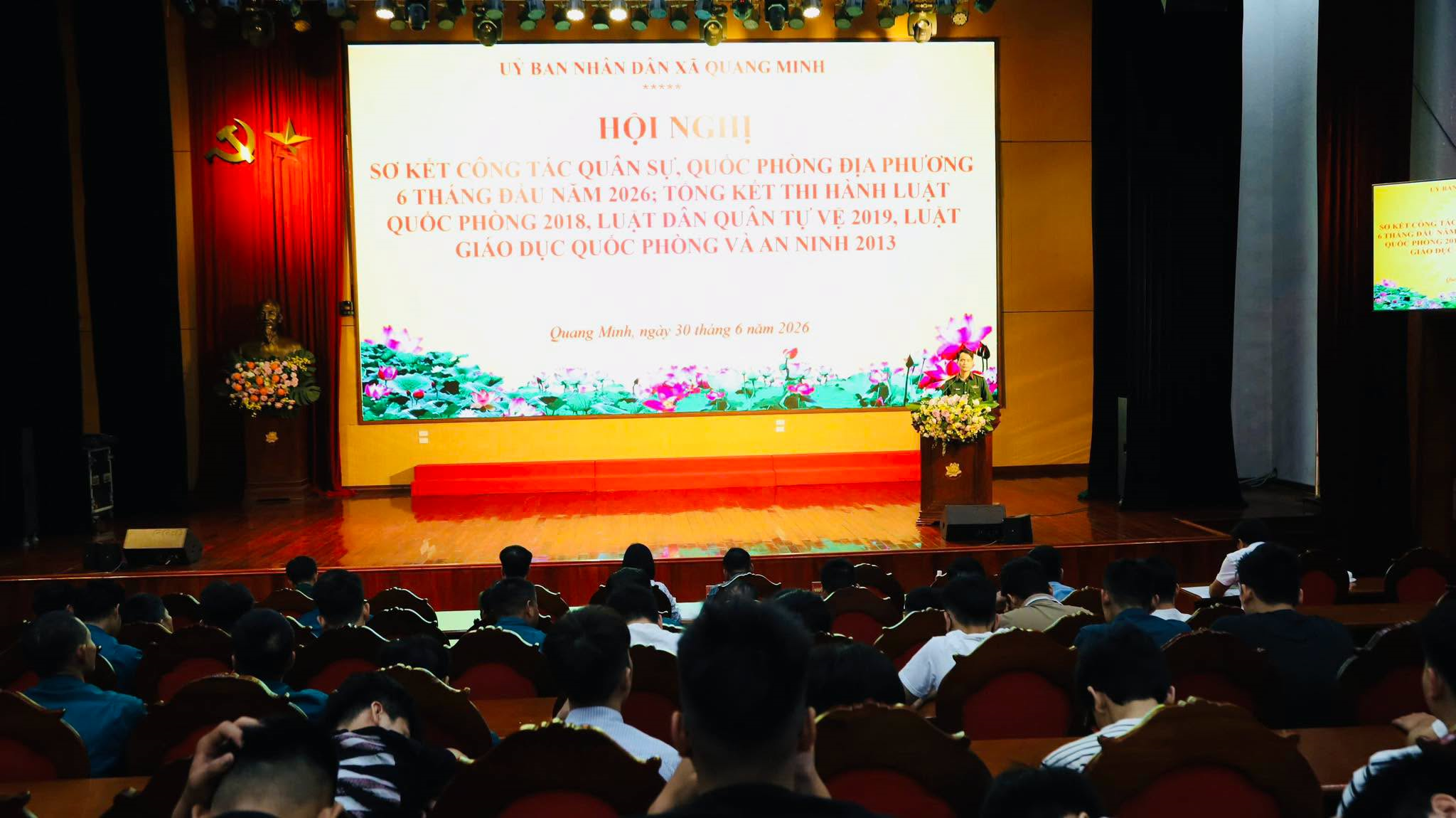 Xã Quang Minh đánh giá toàn diện công tác quân sự, quốc phòng, củng cố thế trận quốc phòng toàn dân
