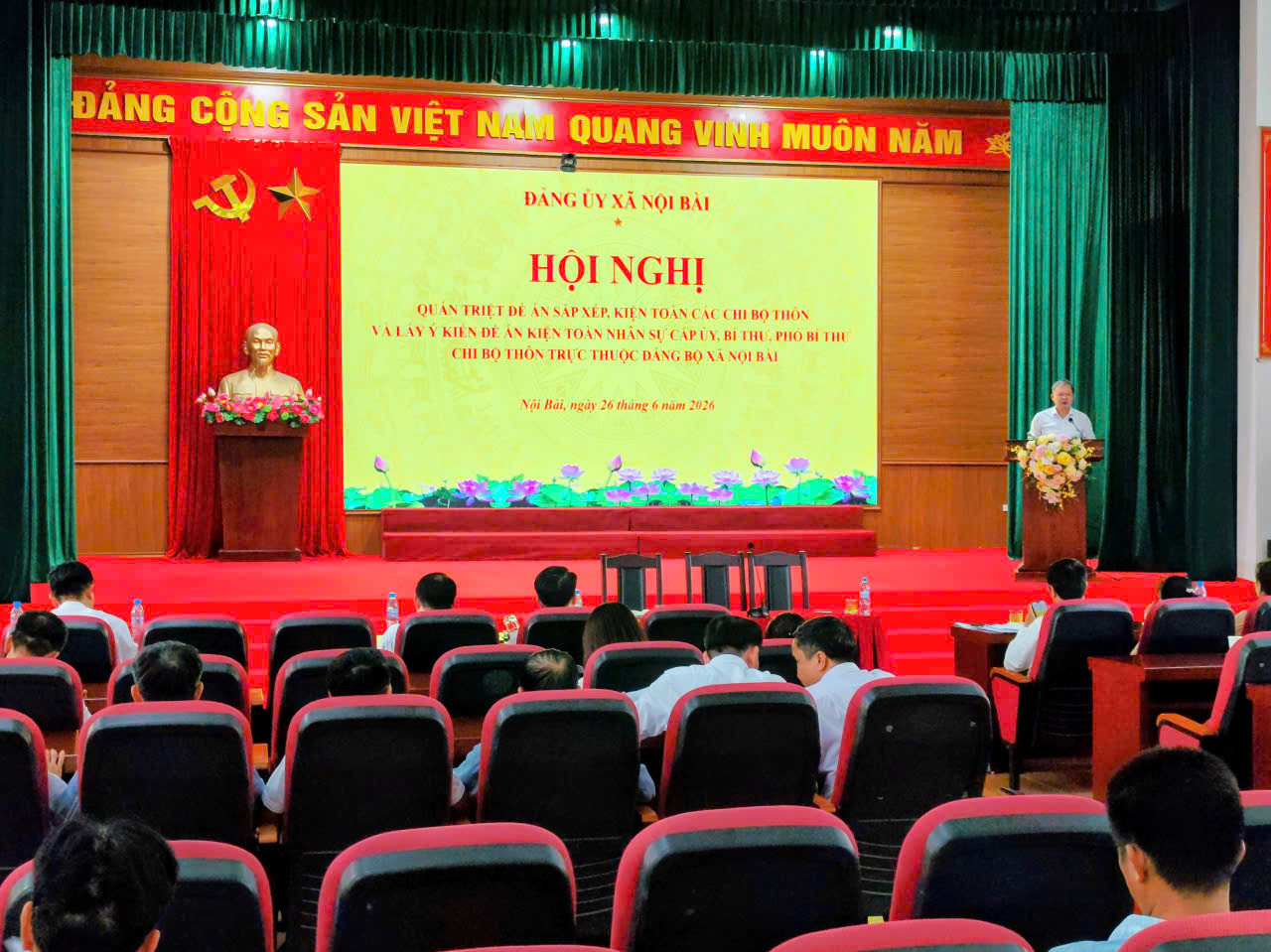 Đảng ủy xã Nội Bài thống nhất Đề án sắp xếp chi bộ thôn, kiện toàn tổ chức cơ sở Đảng sau sắp xếp thôn