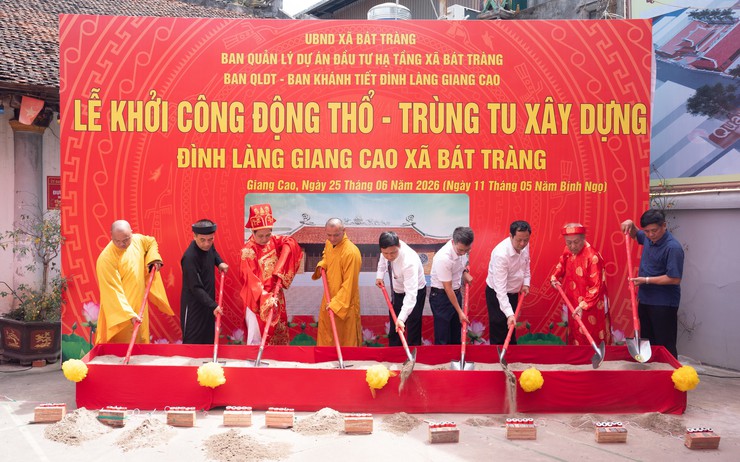 Xã Bát Tràng khởi công trùng tu Đình làng Giang Cao, gìn giữ giá trị di sản văn hóa