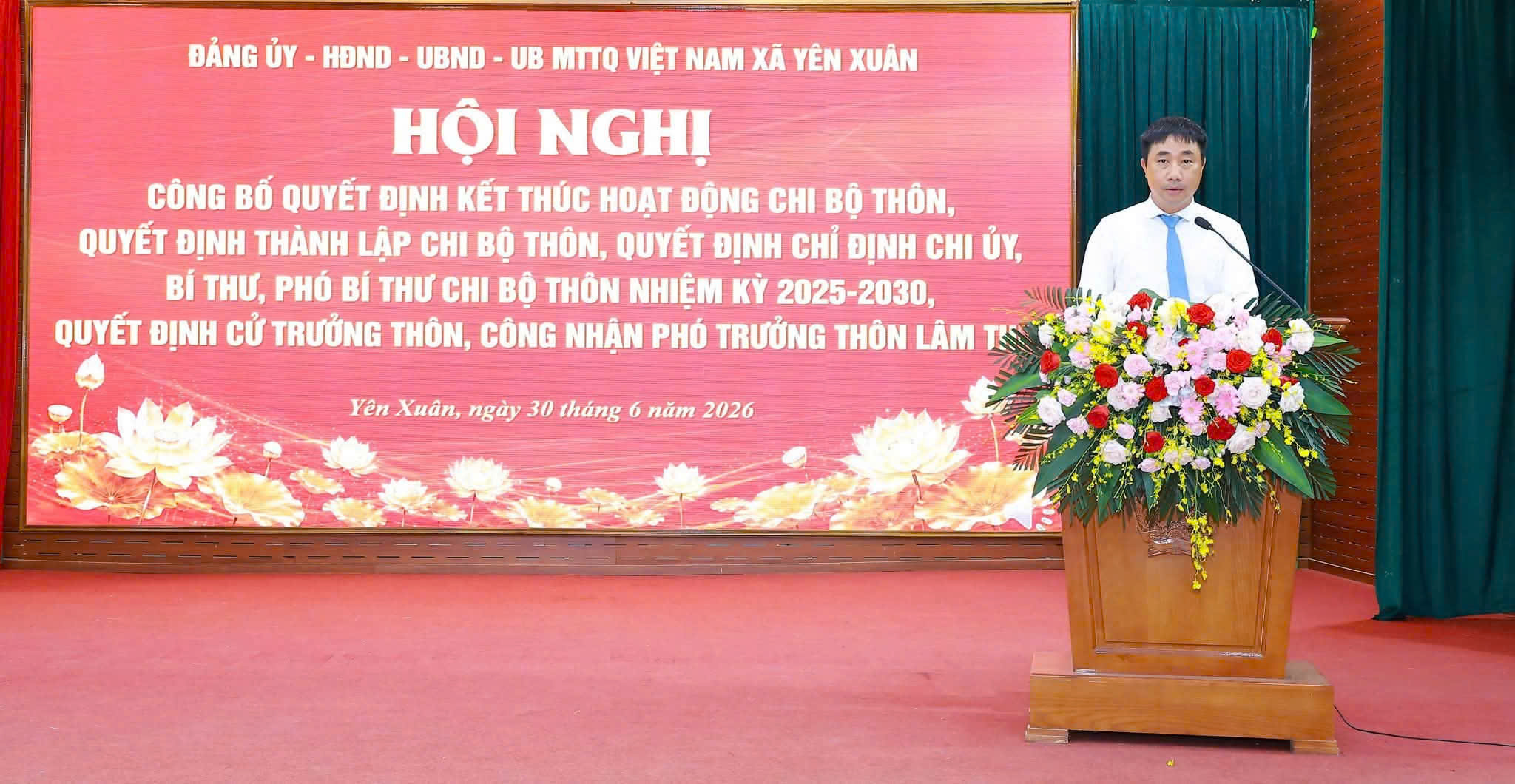 Xã Yên Xuân kiện toàn tổ chức chi bộ thôn sau sắp xếp, bảo đảm bộ máy sớm vận hành ổn định