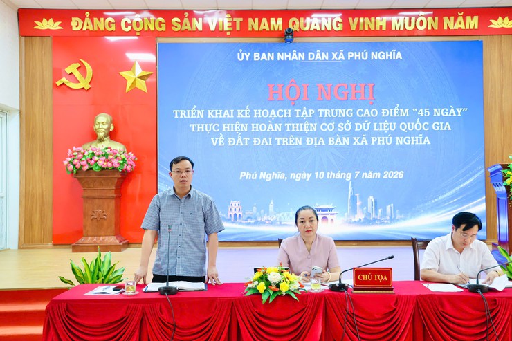 Xã Phú Nghĩa phát động chiến dịch 45 ngày tăng tốc hoàn thiện Cơ sở dữ liệu quốc gia về đất đai