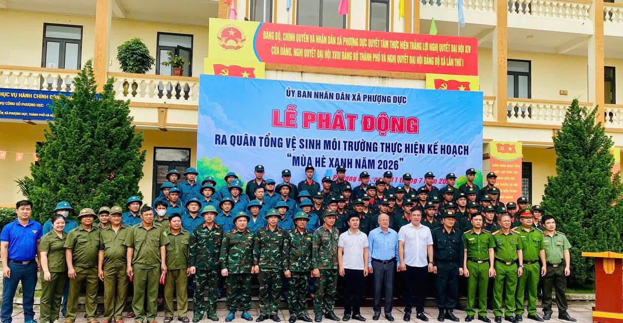 Xã Phượng Dực đồng loạt ra quân làm sạch môi trường, lan tỏa phong trào “Mùa hè xanh” năm 2026