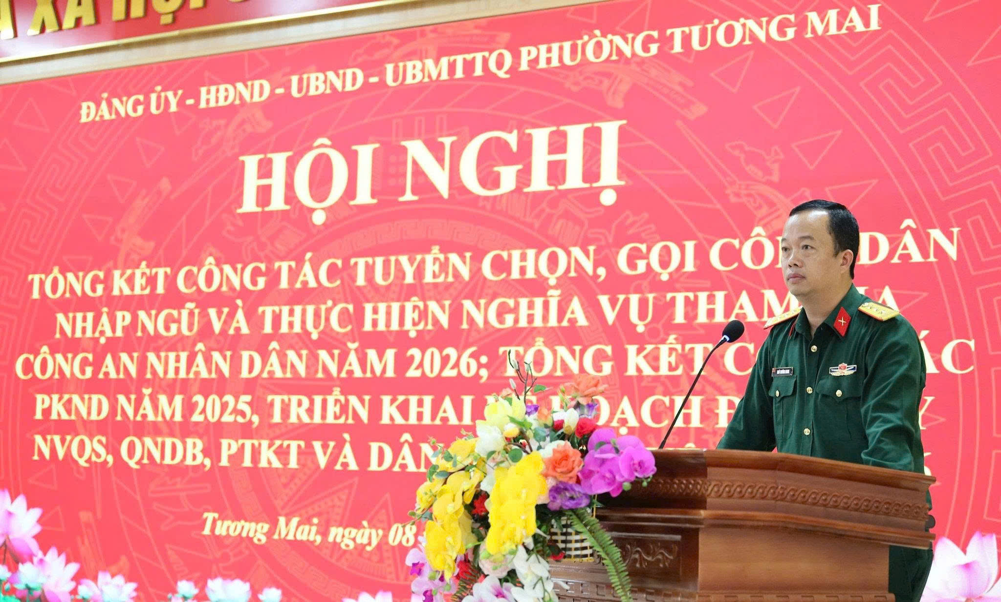 UBND phường Tương Mai đánh giá toàn diện công tác tuyển quân năm 2026, chủ động tạo nguồn nâng cao chất lượng giao quân năm 2027