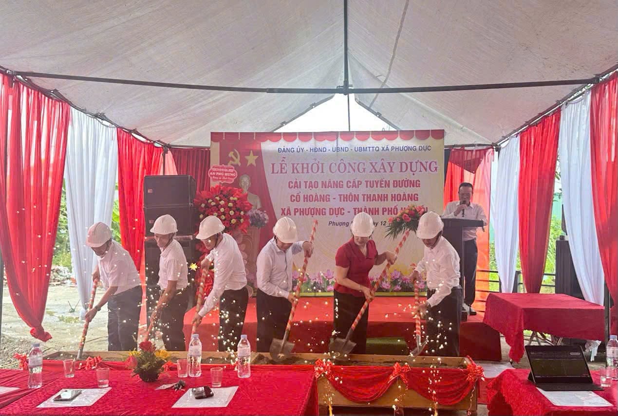 Xã Phượng Dực khởi công nâng cấp tuyến đường thôn Thanh Hoàng, tạo động lực hoàn thiện hạ tầng giao thông nông thôn