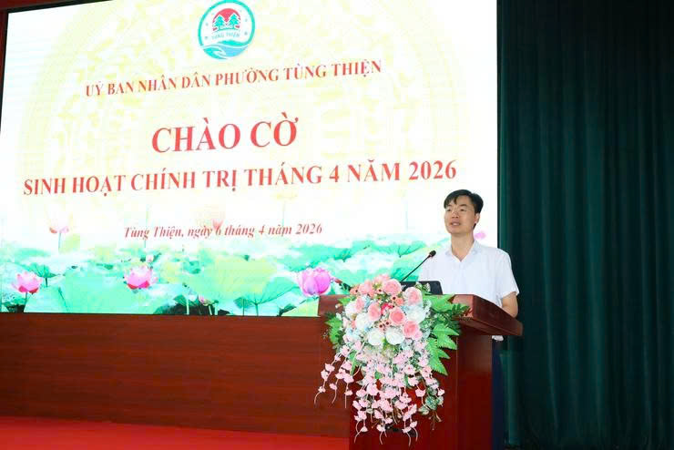 Phường Tùng Thiện thống nhất hành động tại Hội nghị sinh hoạt chính trị tháng 4, quyết tâm nâng cao hiệu quả thực thi nhiệm vụ
