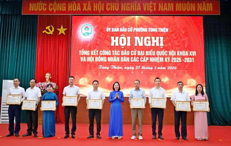 Phường Tùng Thiện tổng kết công tác bầu cử, phát huy kết quả để nâng cao hiệu quả hoạt động trong mô hình chính quyền địa phương hai cấp