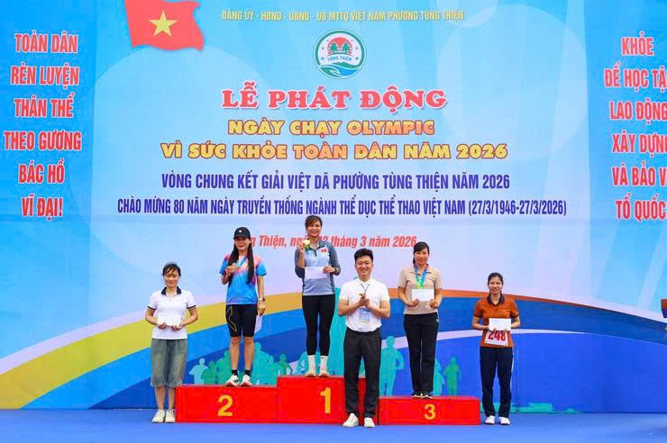 Phường Tùng Thiện sôi nổi Ngày chạy Olympic và chung kết Giải Việt dã năm 2026