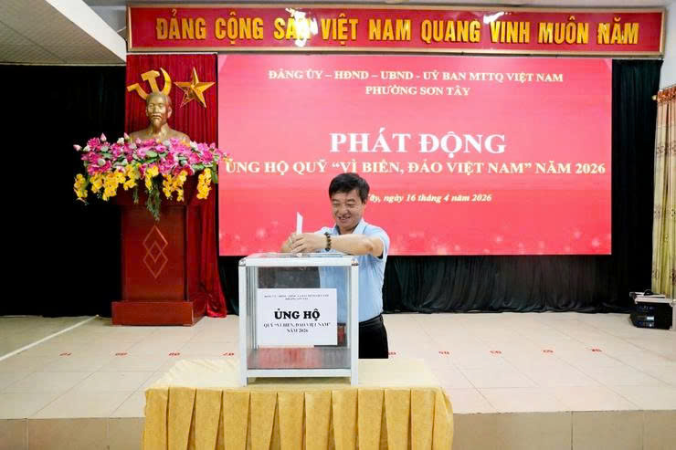 Phường Sơn Tây phát động ủng hộ Quỹ “Vì biển, đảo Việt Nam”, lan tỏa nghĩa tình hướng về tuyến đầu Tổ quốc