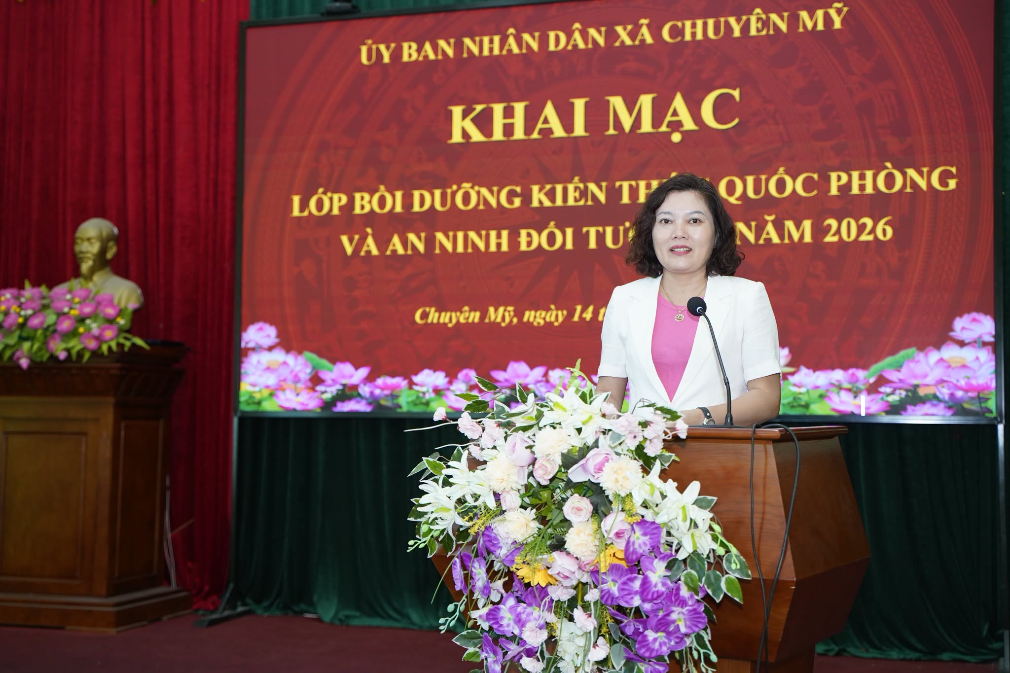 Xã Chuyên Mỹ nâng cao bản lĩnh chính trị cho đội ngũ cán bộ qua lớp bồi dưỡng kiến thức quốc phòng và an ninh năm 2026