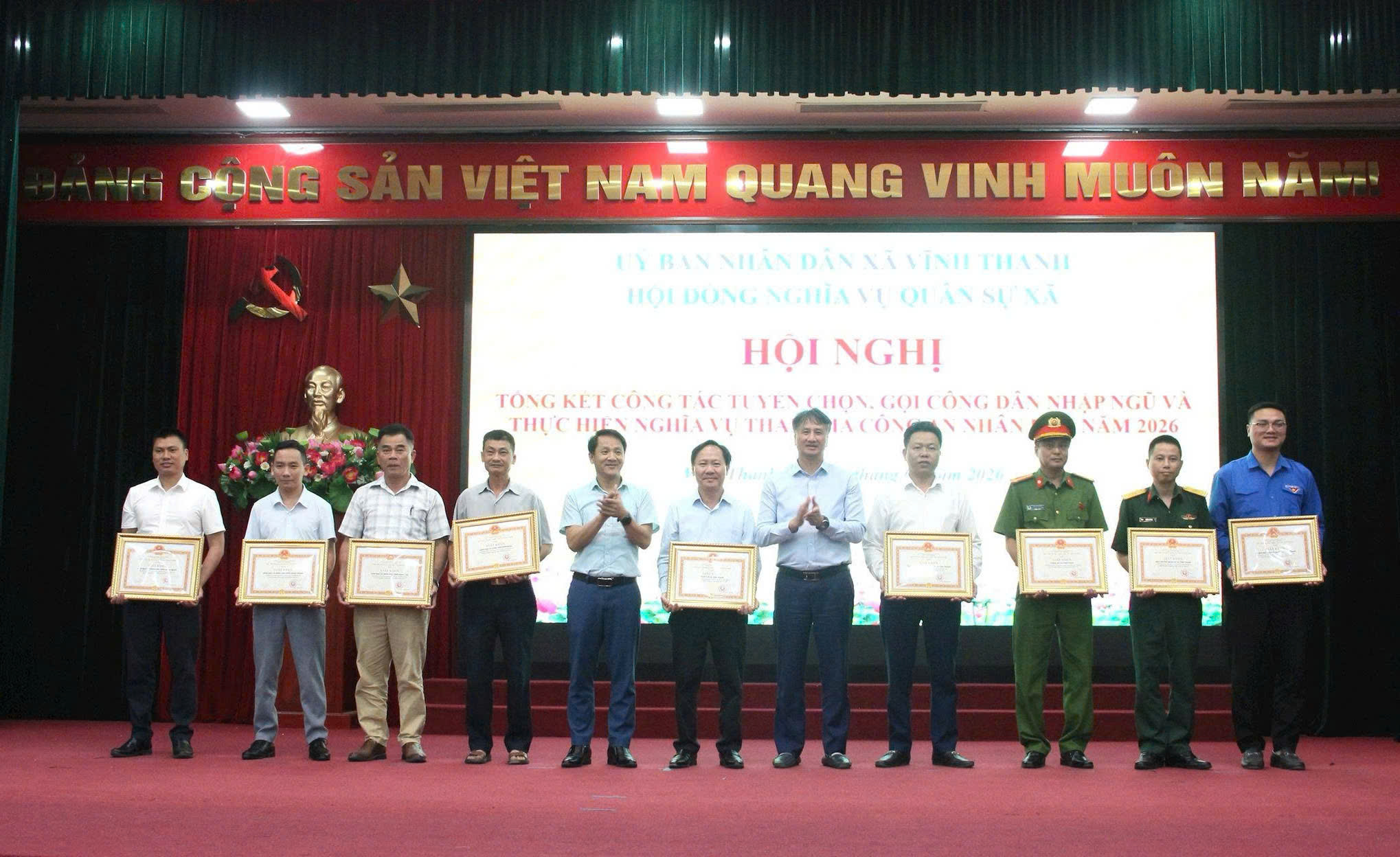 Xã Vĩnh Thanh hoàn thành vượt chỉ tiêu tuyển quân năm 2026, khẳng định hiệu quả phối hợp sau sắp xếp bộ máy
