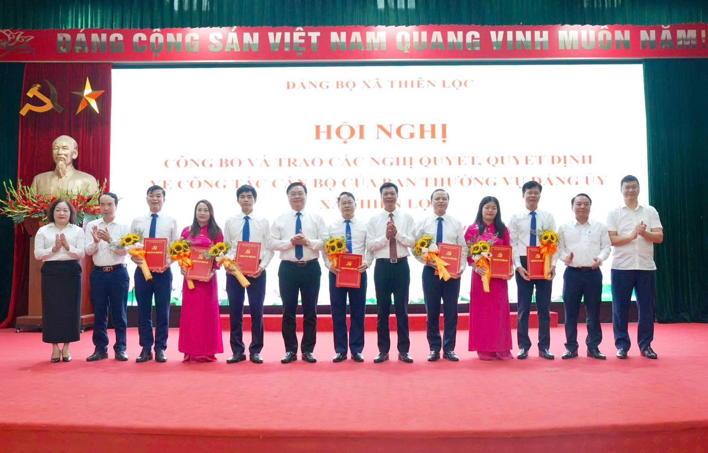 Đảng ủy xã Thiên Lộc kiện toàn đội ngũ cán bộ, hoàn thiện tổ chức bộ máy theo yêu cầu nhiệm vụ mới