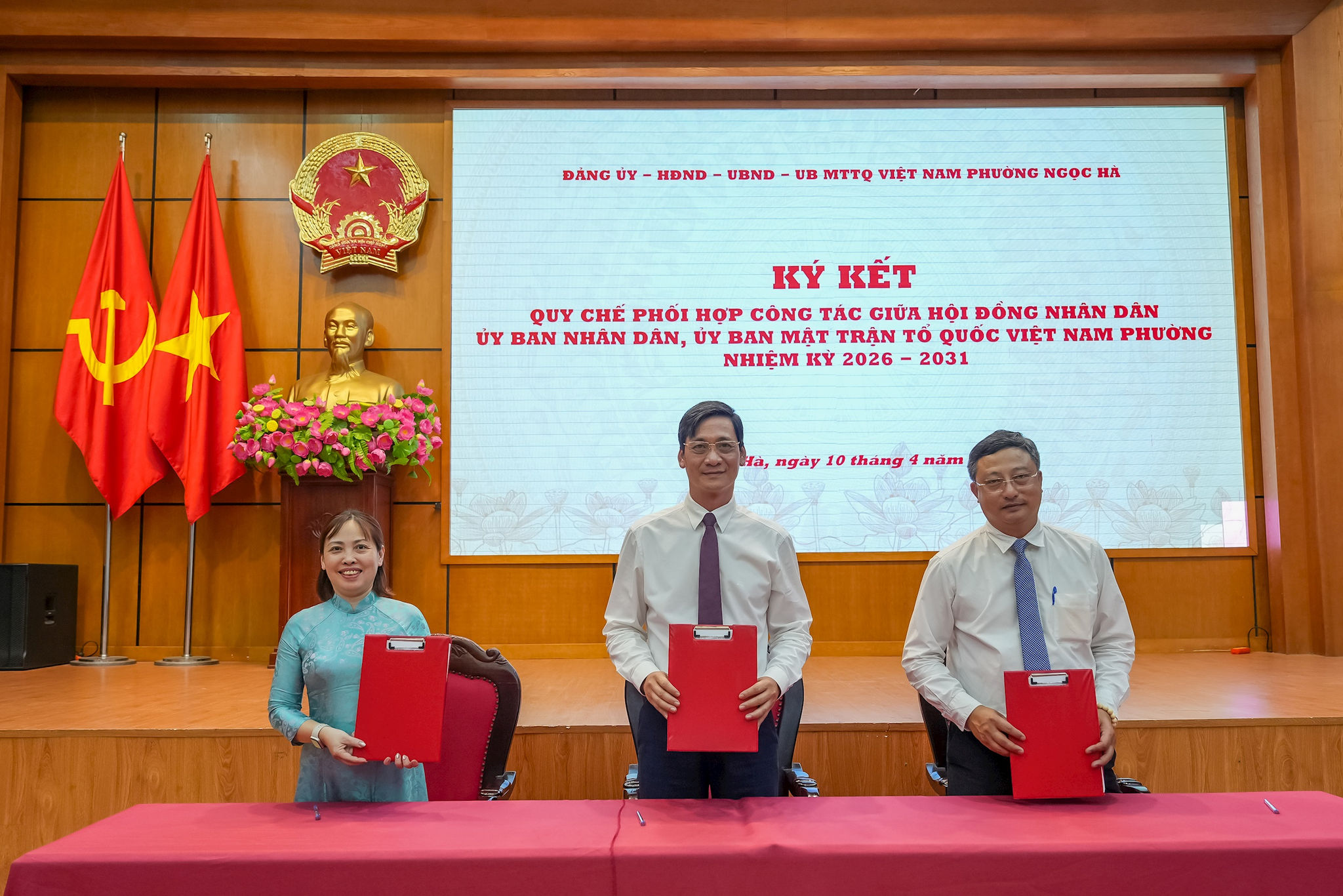 Phường Ngọc Hà ký kết chương trình phối hợp giai đoạn 2026–2031, tăng cường sức mạnh liên kết trong toàn hệ thống chính trị