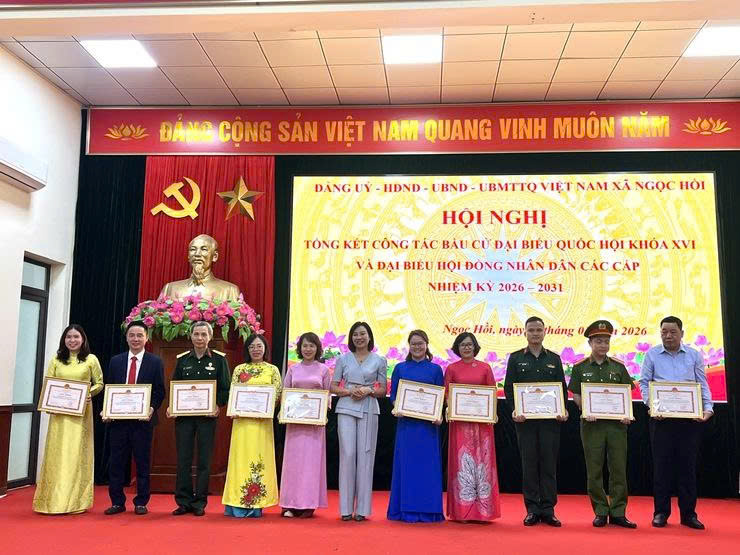Xã Ngọc Hồi biểu dương 152 tập thể, cá nhân tiêu biểu trong công tác bầu cử