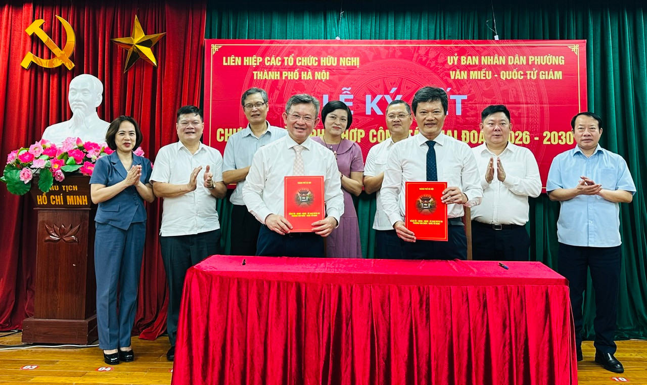 Phường Văn Miếu - Quốc Tử Giám mở rộng hợp tác đối ngoại nhân dân, ký kết chương trình phối hợp giai đoạn 2026-2030