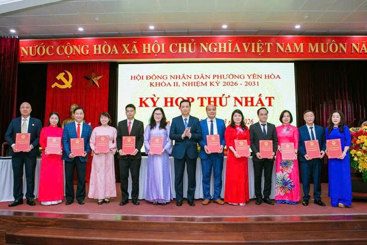 HĐND phường Yên Hòa khóa II nhiệm kỳ 2026 - 2031, kiện toàn bộ máy lãnh đạo chủ chốt