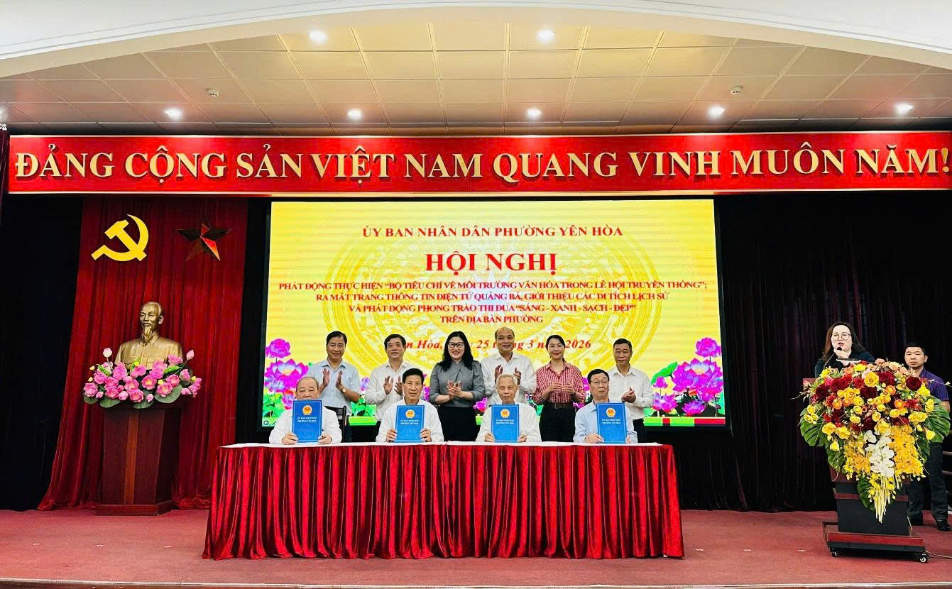 Phường Yên Hòa đẩy mạnh chuyển đổi số trong bảo tồn di sản, phát động xây dựng môi trường văn hóa lễ hội văn minh