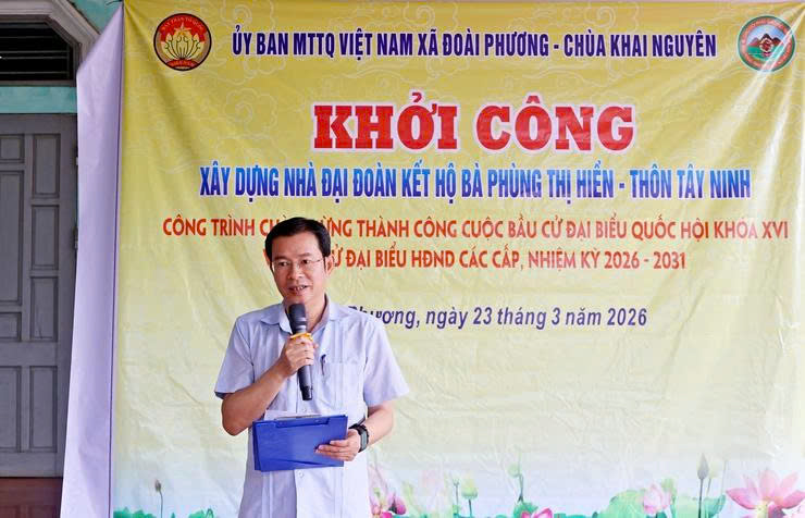 Xã Đoài Phương khởi công công trình Nhà Đại đoàn kết, tiếp thêm động lực cho hộ khó khăn ổn định cuộc sống