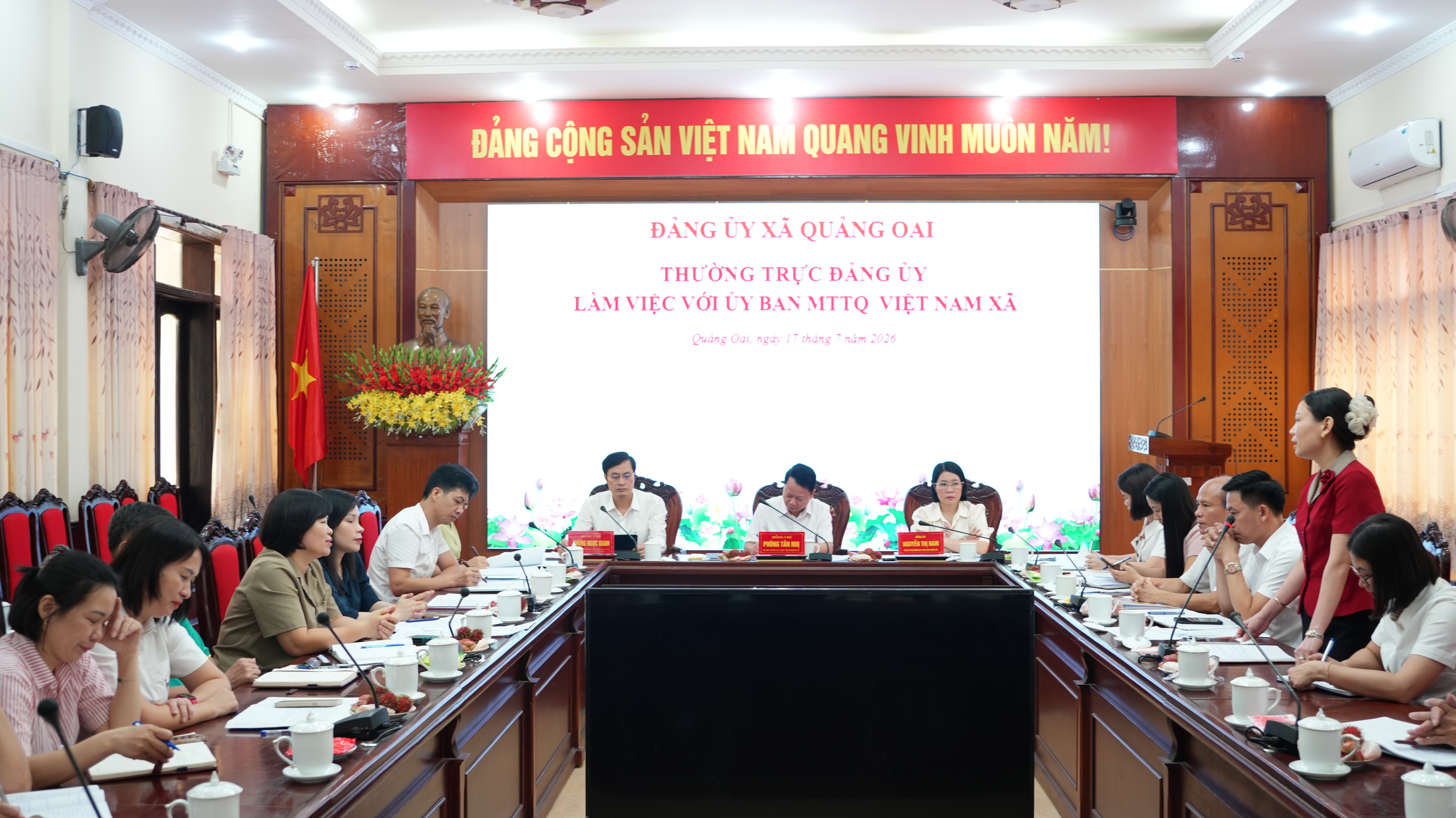 Đảng ủy xã Quảng Oai phát huy vai trò MTTQ và các đoàn thể, tạo đồng thuận thực hiện nhiệm vụ chính trị năm 2026