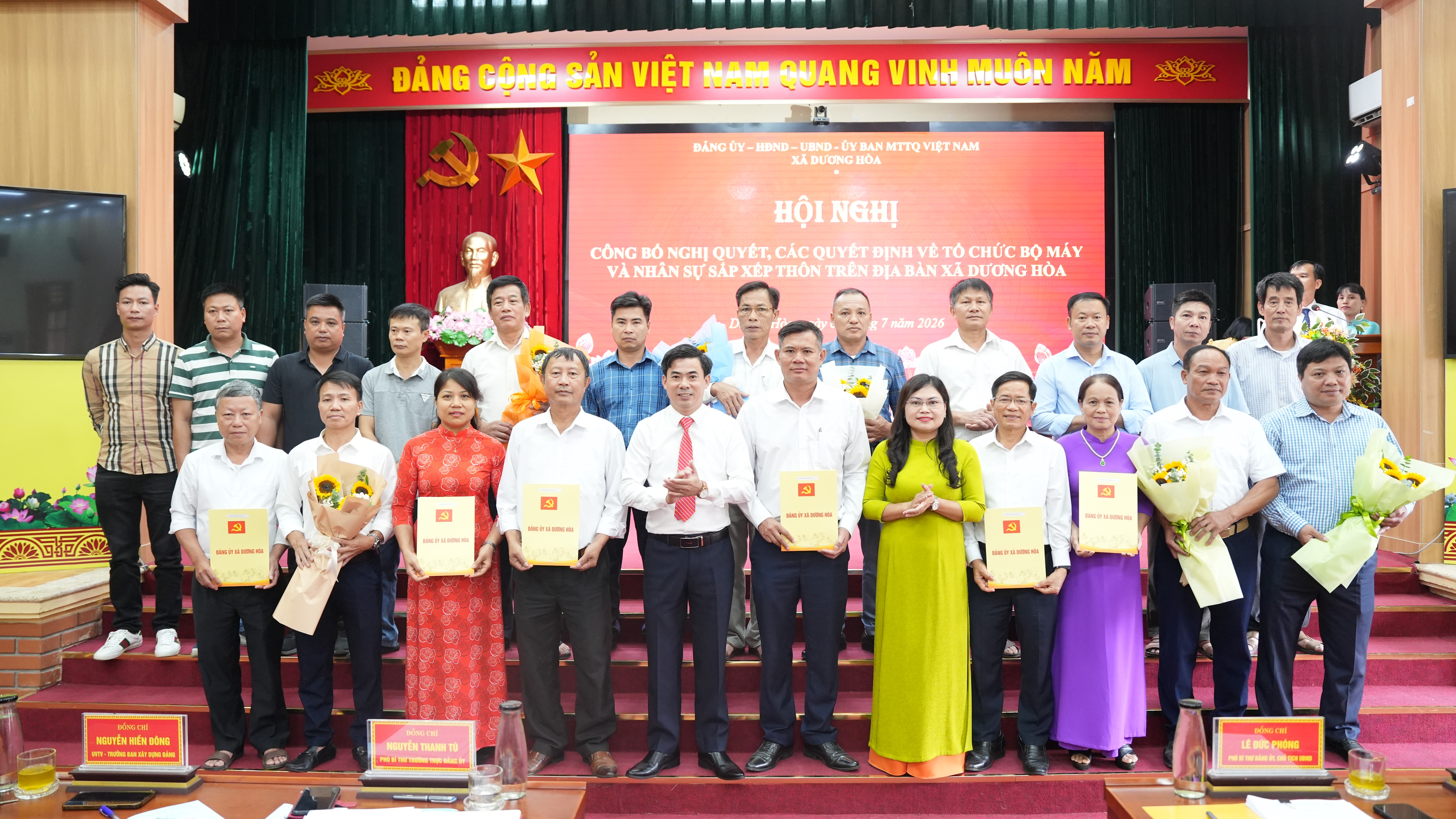 Xã Dương Hòa kiện toàn tổ chức bộ máy thôn, bảo đảm vận hành thông suốt sau sắp xếp