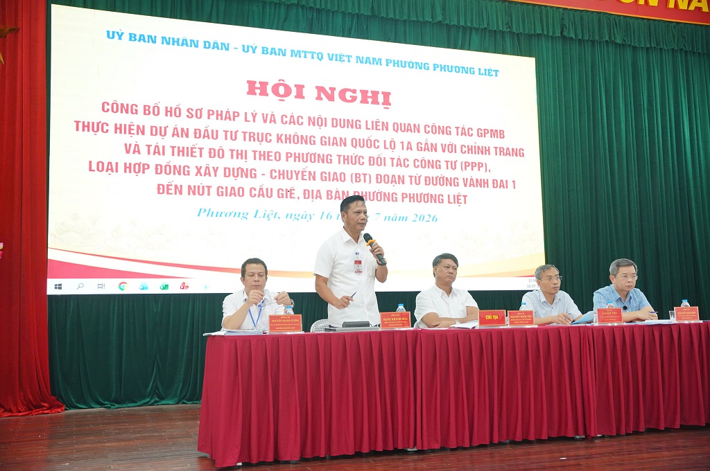 Phường Phương Liệt công khai hồ sơ pháp lý, đối thoại với người dân về Dự án Trục không gian Quốc lộ 1A
