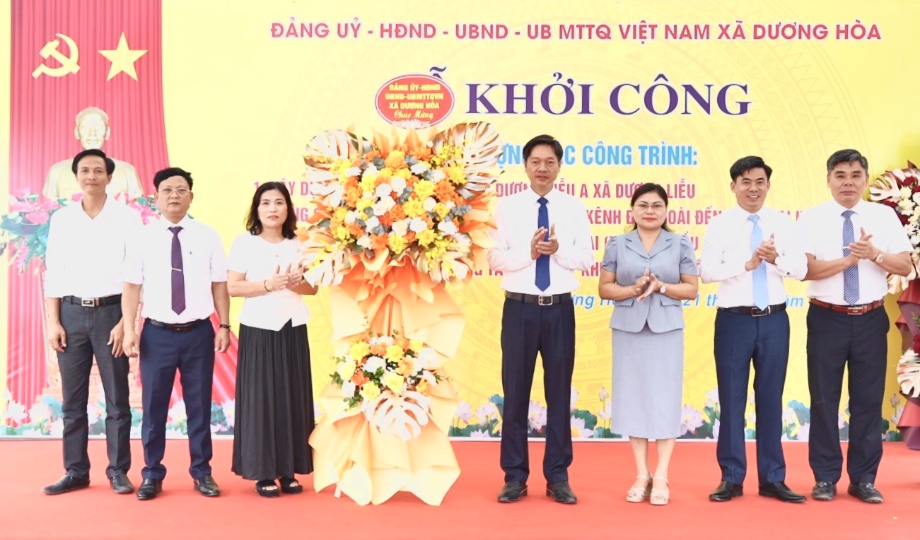 Xã Dương Hòa đồng loạt khởi công 4 dự án trọng điểm, tạo động lực phát triển hạ tầng giai đoạn mới