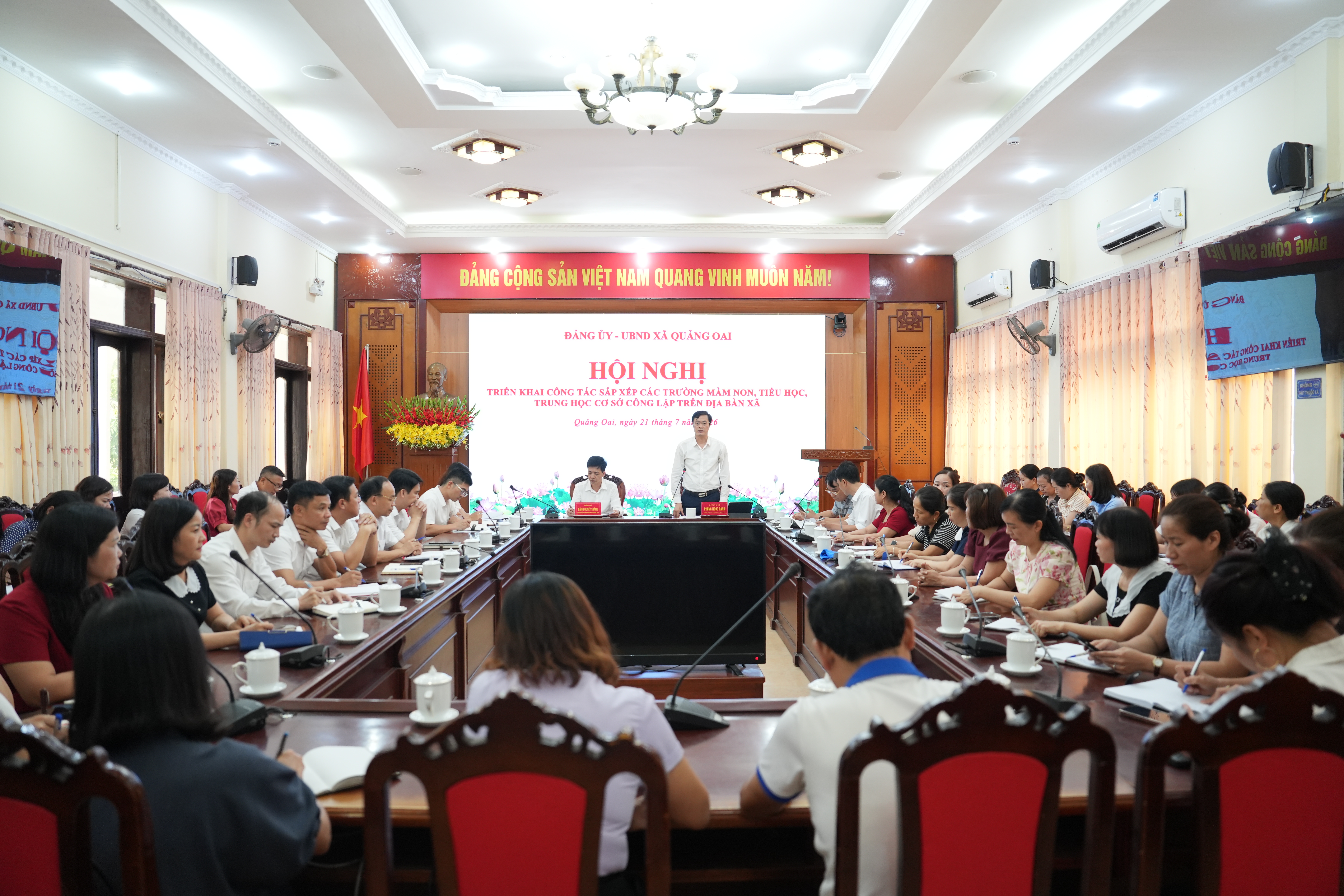Xã Quảng Oai triển khai phương án tổ chức lại hệ thống trường công lập, hướng tới nâng cao chất lượng giáo dục