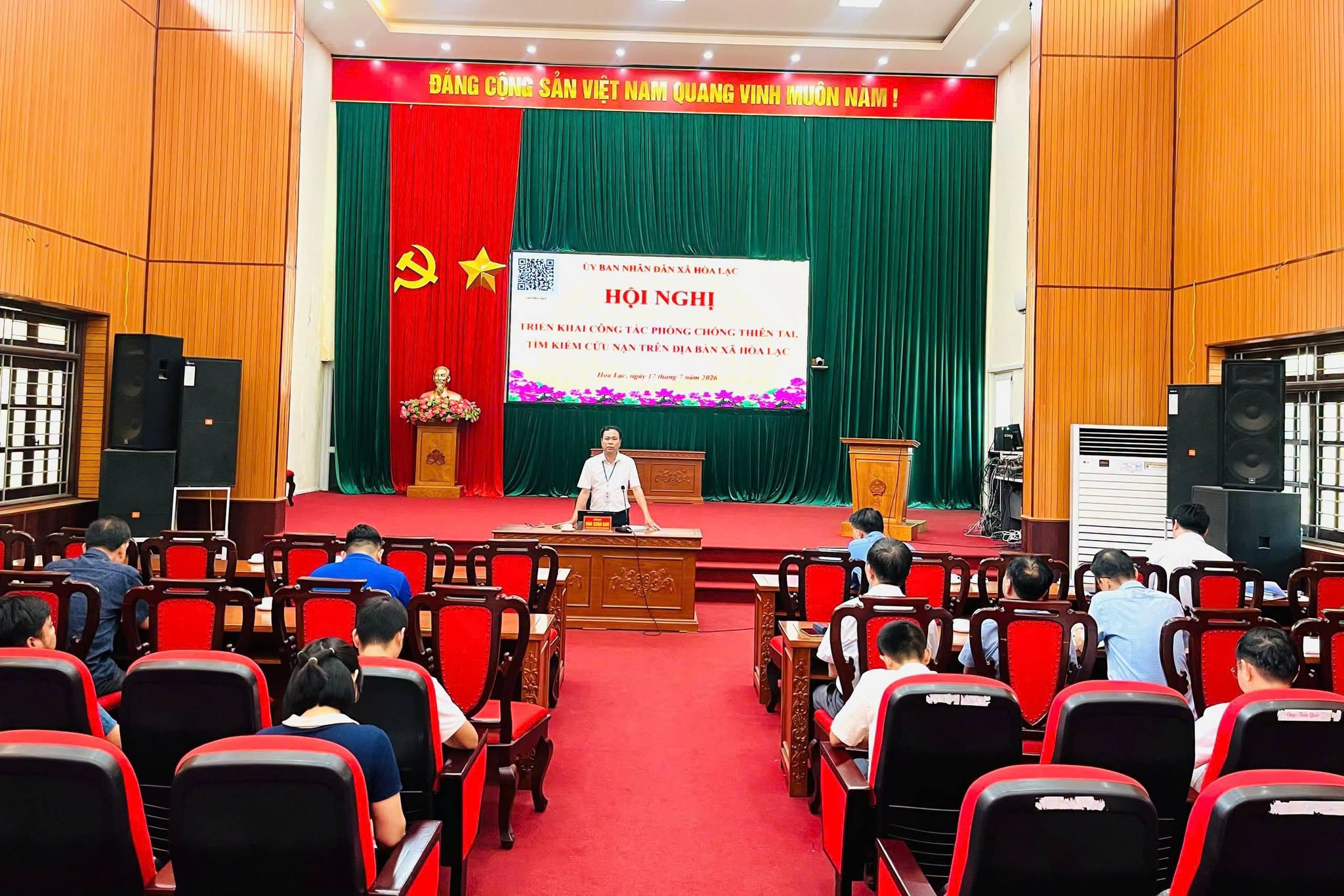 UBND xã Hòa Lạc chủ động siết chặt phương án ứng phó thiên tai, nâng cao năng lực chỉ huy và tìm kiếm cứu nạn năm 2026