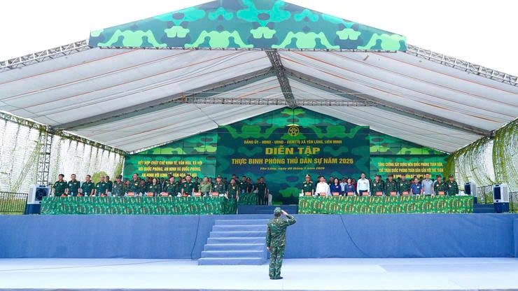 Xã Yên Lãng hoàn thành xuất sắc diễn tập tác chiến trong khu vực phòng thủ xã năm 2026
