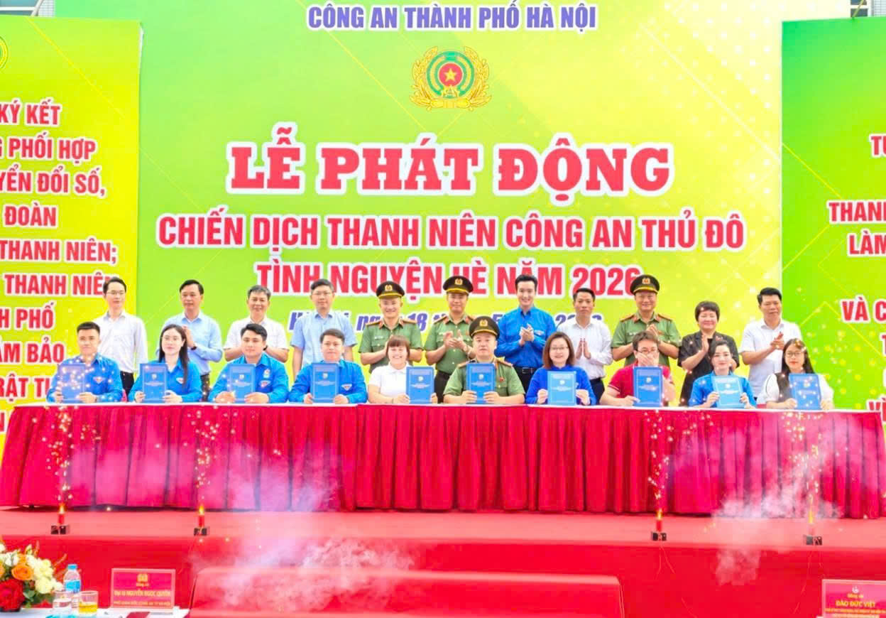 Công an thành phố Hà Nội khởi động Chiến dịch Thanh niên Công an Thủ đô tình nguyện Hè 2026, lan tỏa tinh thần cống hiến vì cộng đồng