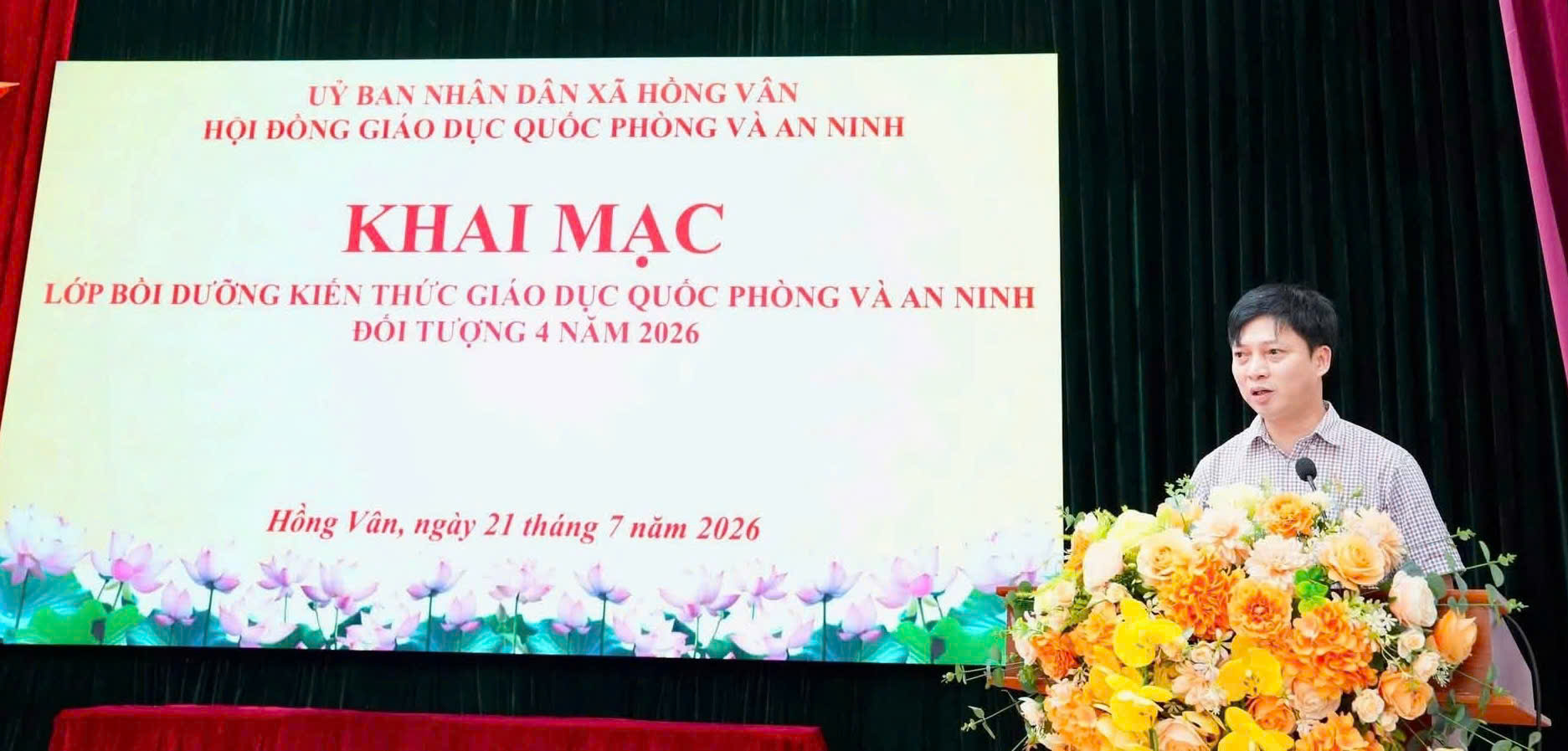 Xã Hồng Vân bồi dưỡng kiến thức quốc phòng và an ninh cho 120 học viên đối tượng 4 năm 2026