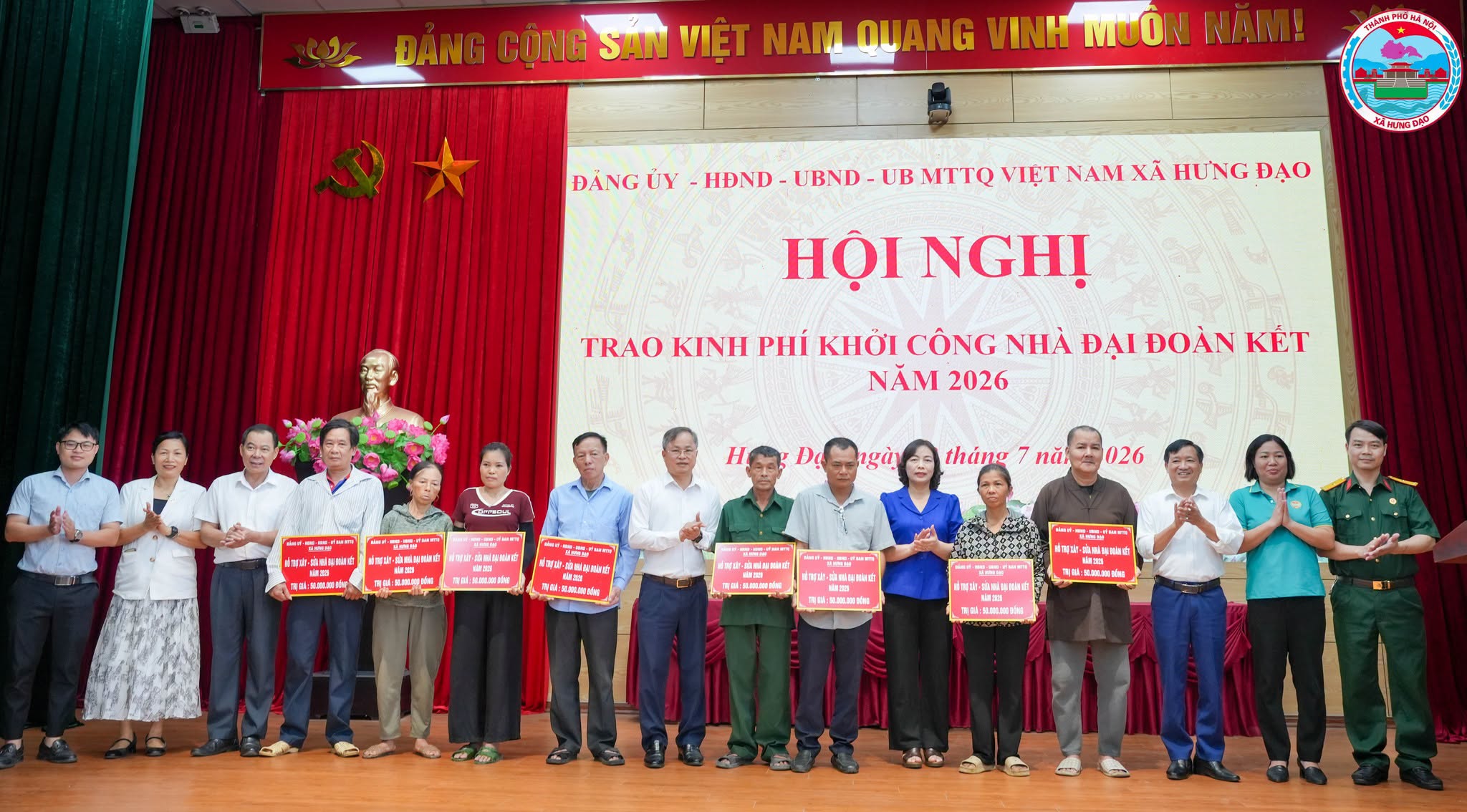 Xã Hưng Đạo trao kinh phí khởi công nhà Đại đoàn kết, tiếp sức các hộ khó khăn an cư, ổn định cuộc sống