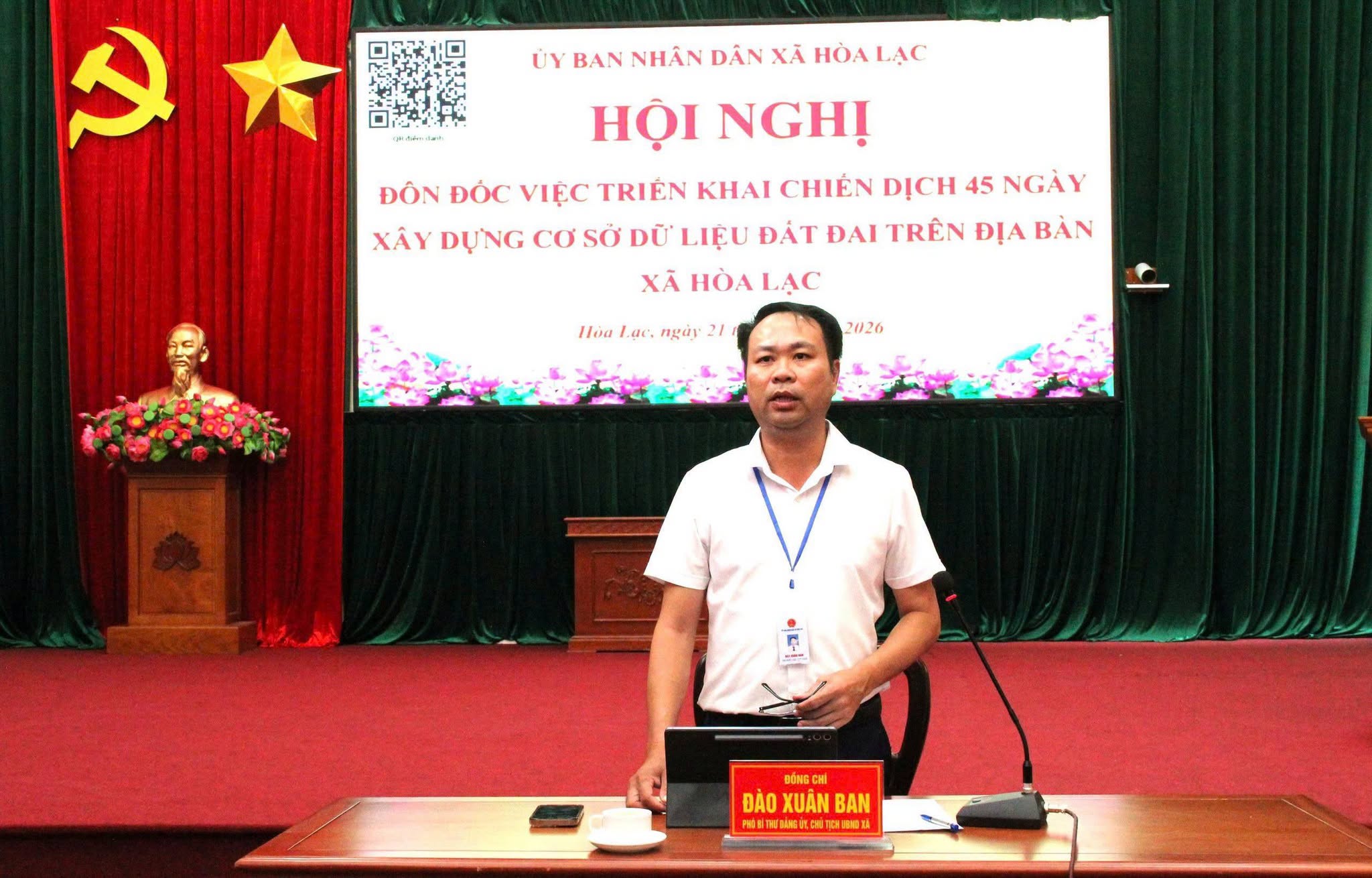 Xã Hòa Lạc quyết tâm hoàn thành Chiến dịch 45 ngày xây dựng cơ sở dữ liệu đất đai đúng tiến độ