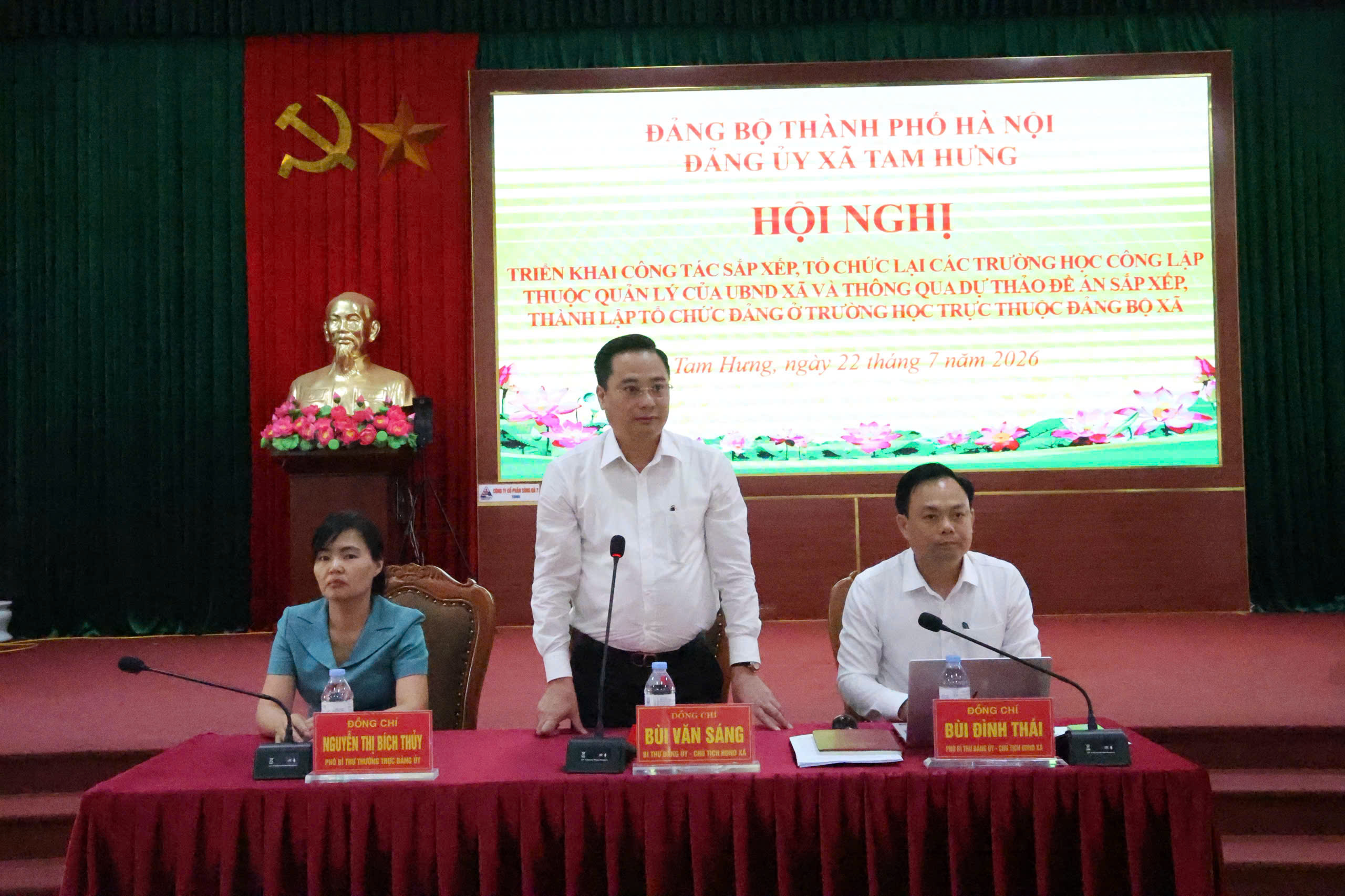 Đảng ủy xã Tam Hưng thống nhất định hướng sắp xếp trường học và kiện toàn tổ chức đảng trong ngành giáo dục