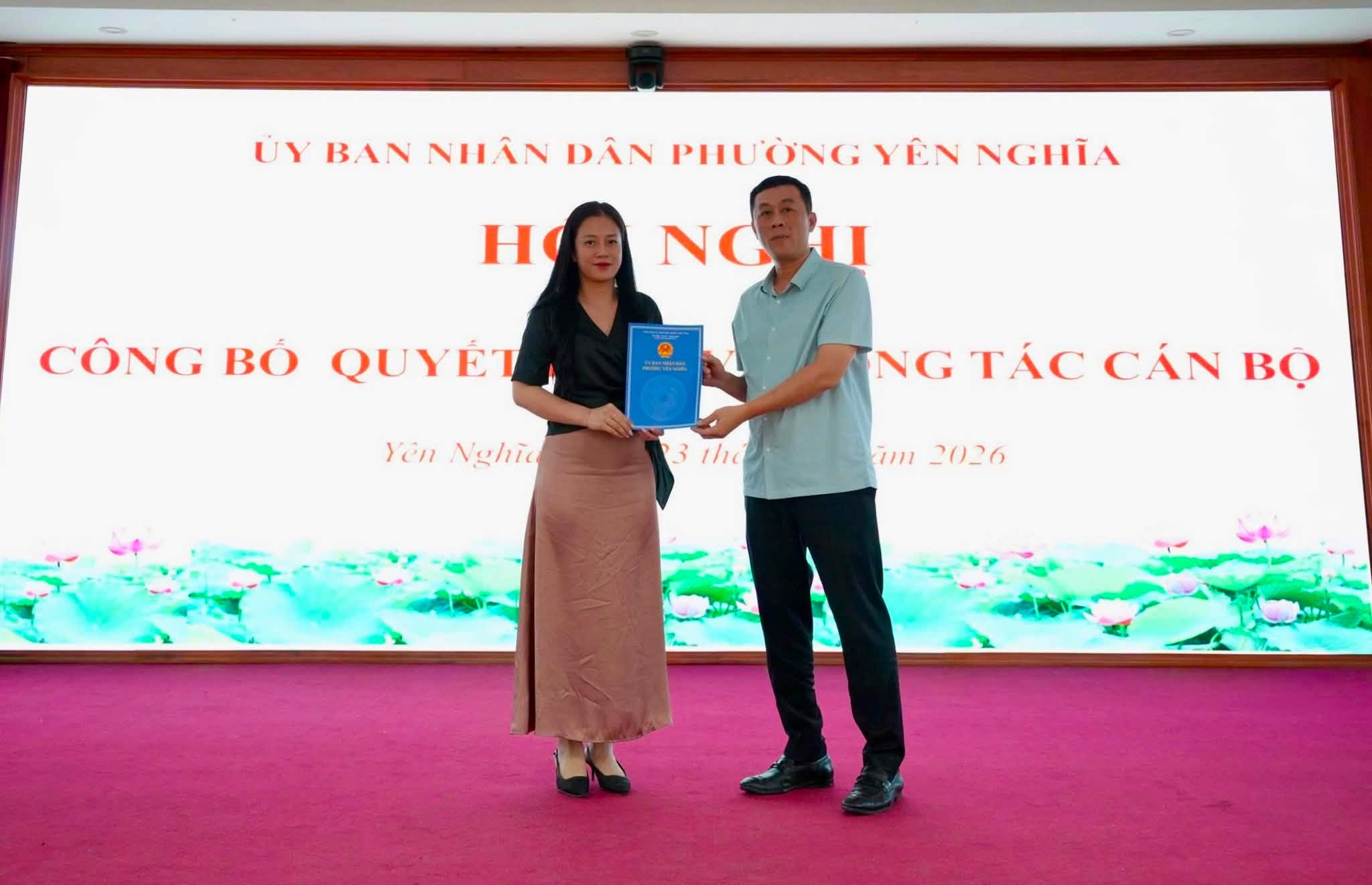 Phường Yên Nghĩa kiện toàn lãnh đạo Phòng Văn hóa và Xã hội, nâng cao hiệu quả tham mưu trong giai đoạn mới
