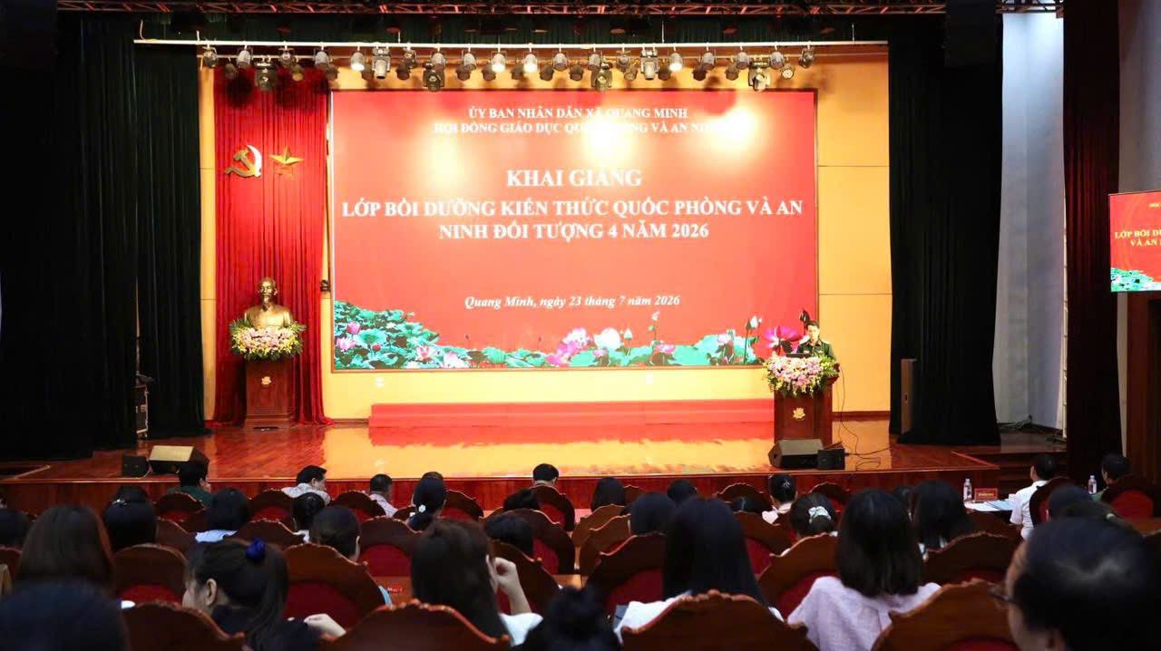 Xã Quang Minh bồi dưỡng kiến thức quốc phòng và an ninh cho 162 cán bộ, đảng viên, công chức, viên chức