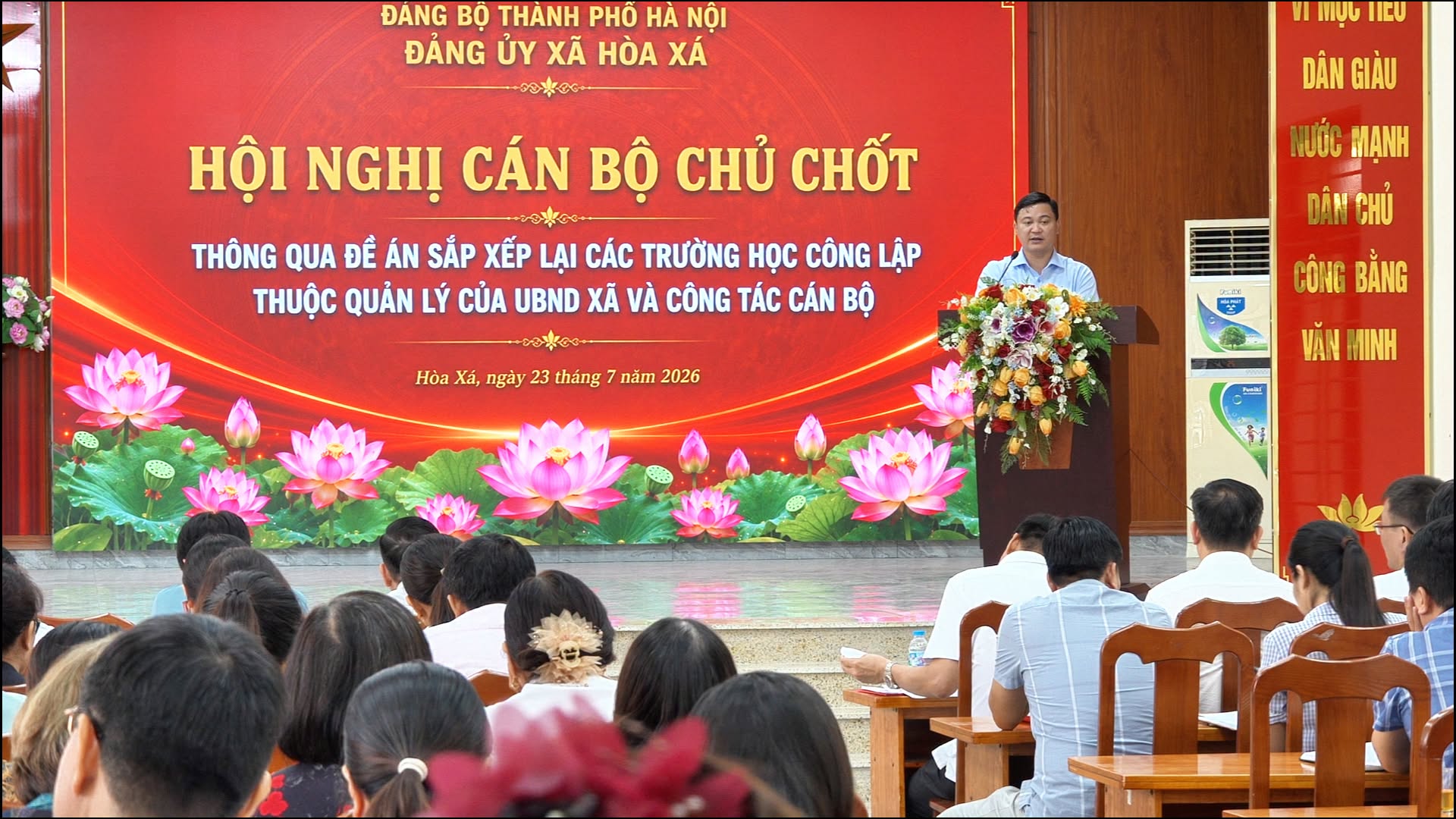 Xã Hòa Xá tổ chức lại 24 trường công lập thành 8 trường, quyết tâm hoàn thành trước ngày 1-8-2026