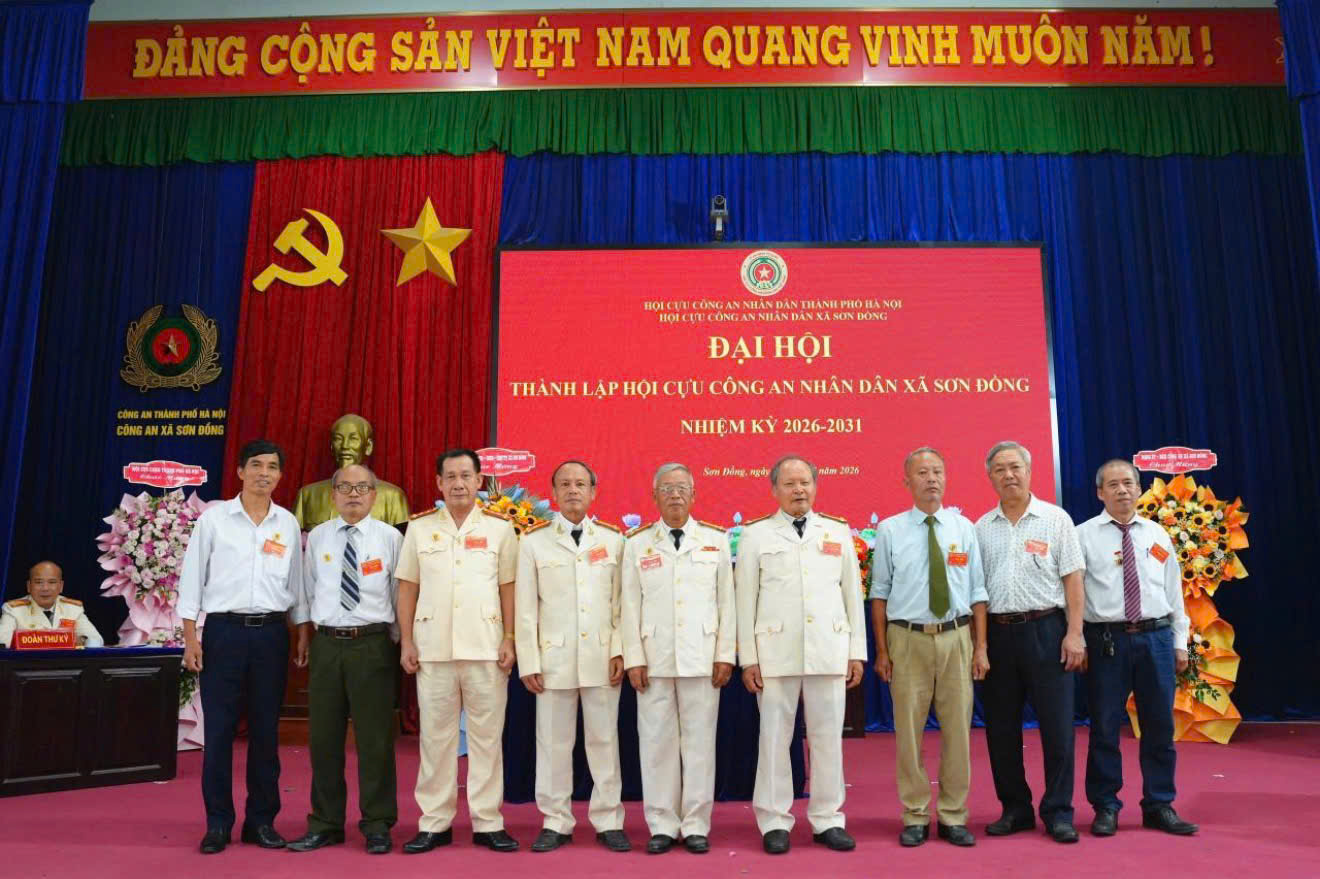 Xã Sơn Đồng thành lập Hội Cựu Công an nhân dân, phát huy kinh nghiệm của lực lượng Công an hưu trí tham gia giữ gìn an ninh cơ sở