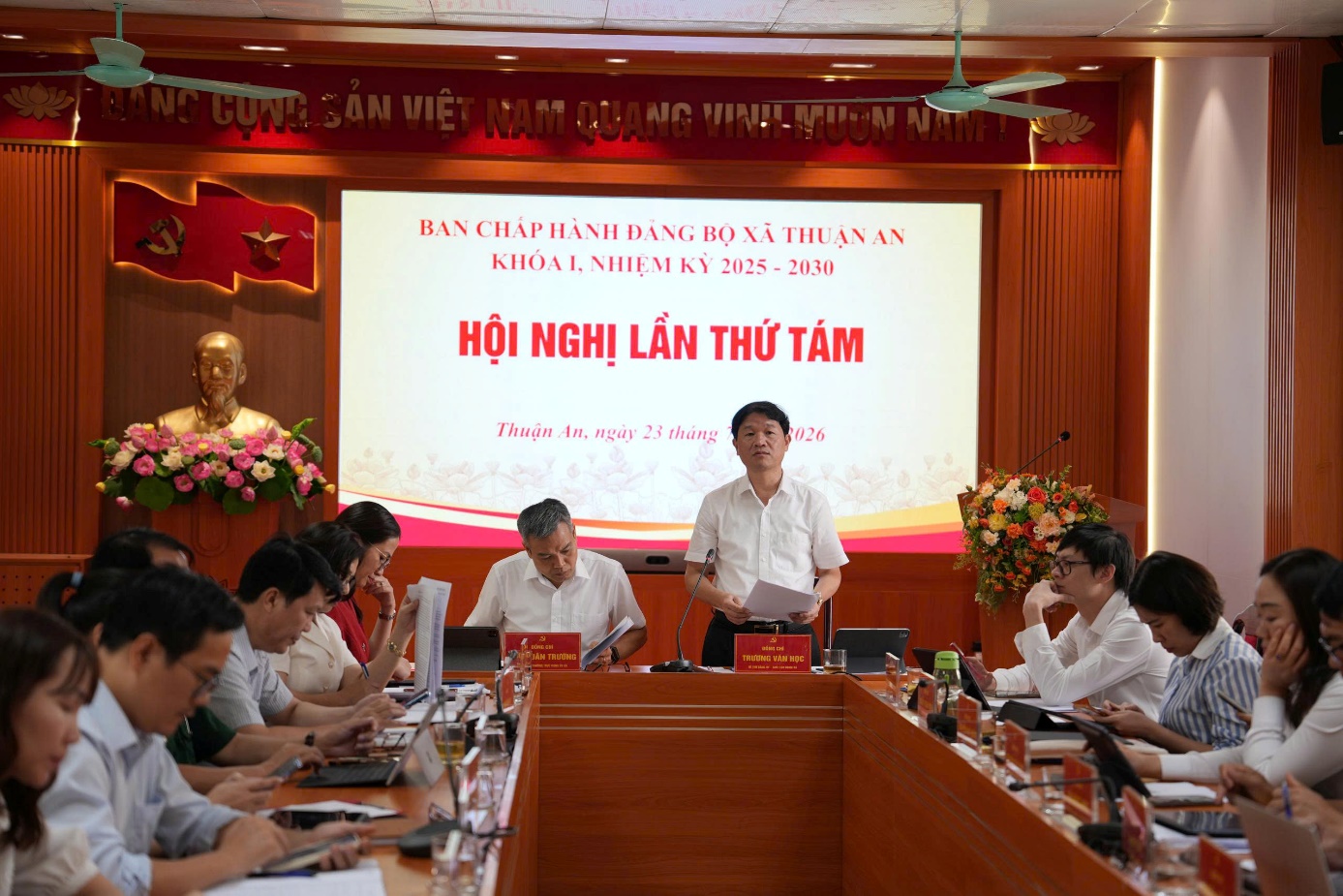 Xã Thuận An thống nhất phương án tổ chức lại 18 trường công lập thành 8 trường đa cơ sở