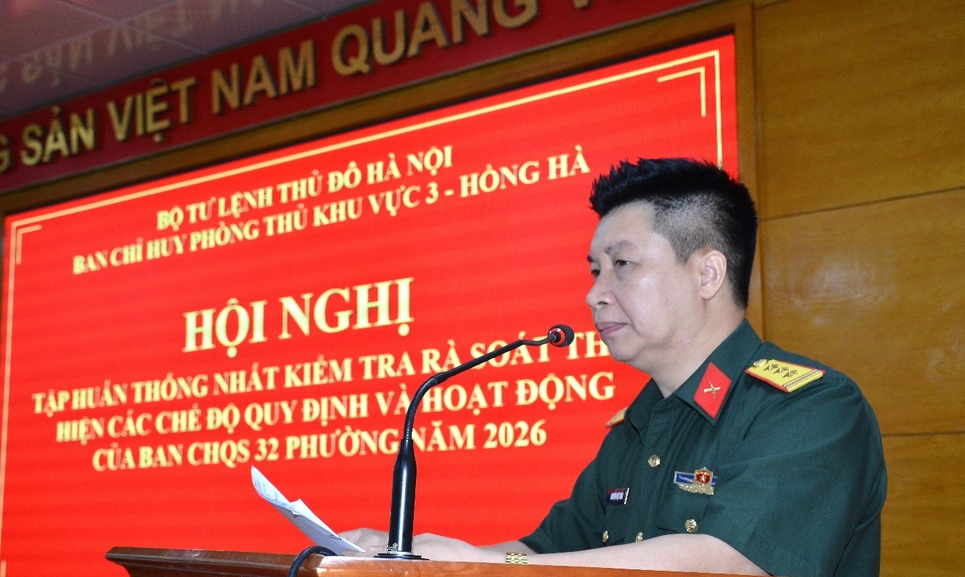 Ban Chỉ huy PTKV3-Hồng Hà thống nhất quy trình kiểm tra hoạt động Ban CHQS 32 phường
