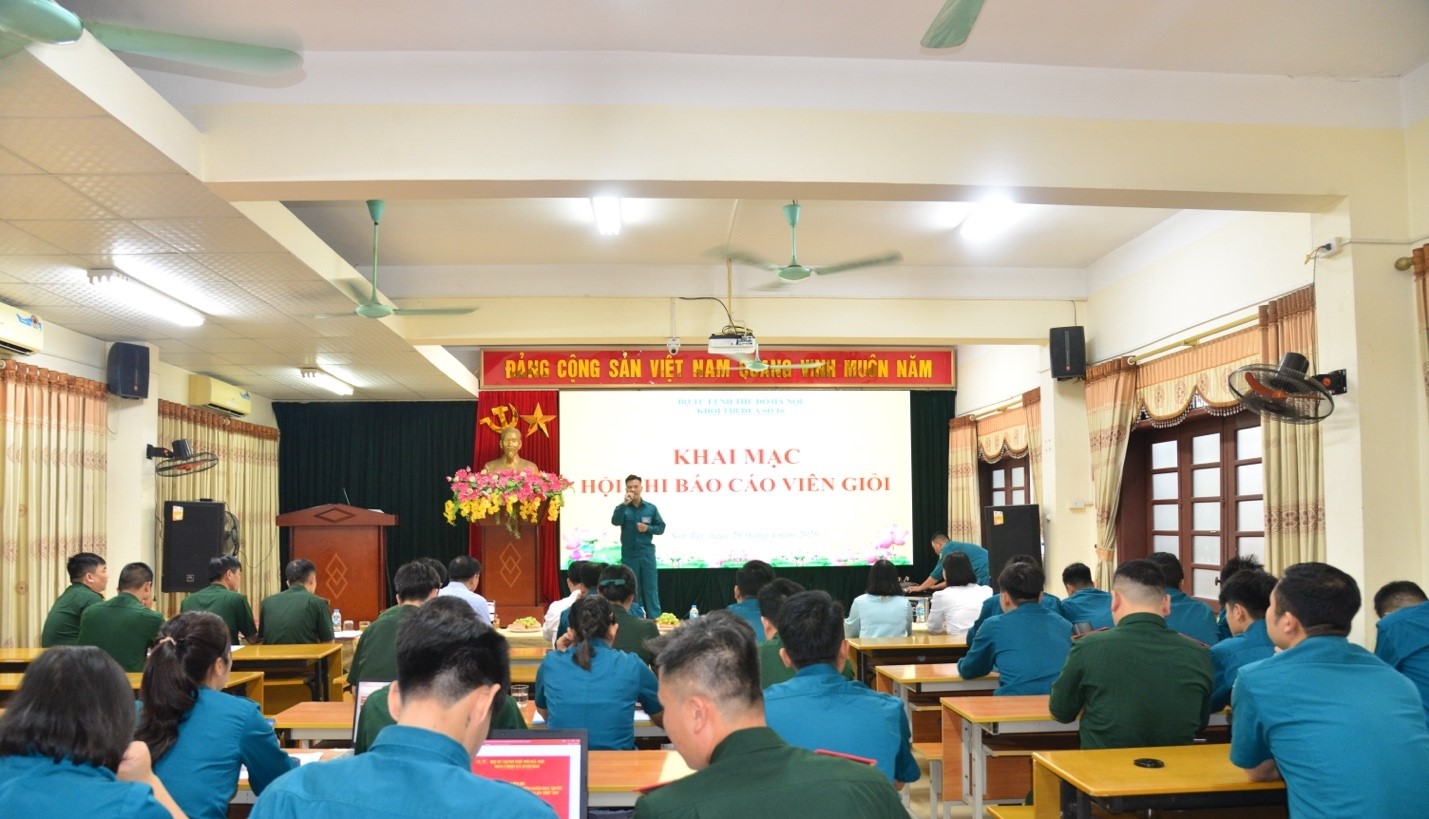 Khối thi đua số 16 Bộ Tư lệnh Thủ đô Hà Nội nâng cao chất lượng tuyên truyền nghị quyết qua Hội thi Báo cáo viên giỏi năm 2026