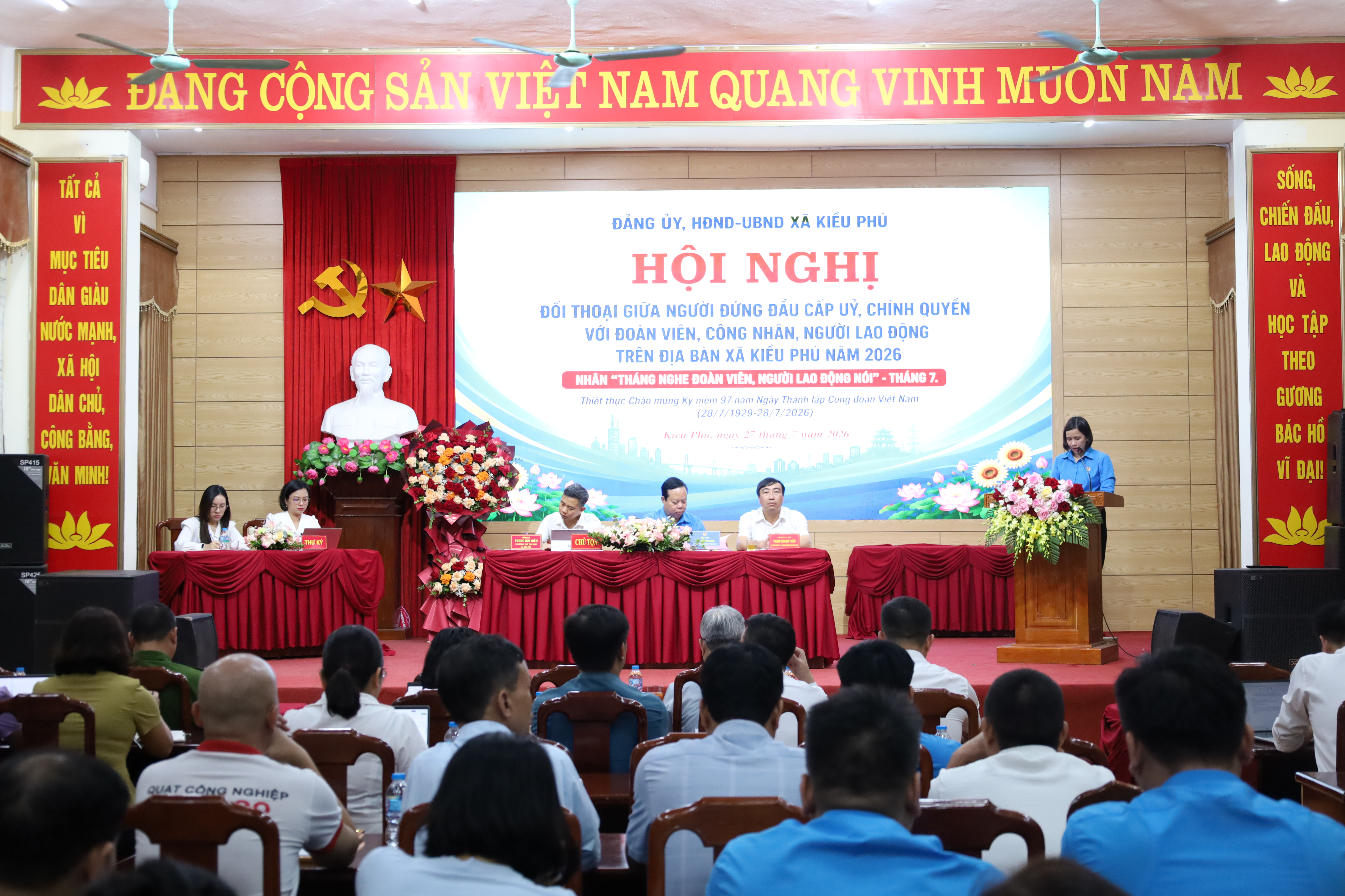 Xã Kiều Phú đối thoại với đoàn viên, người lao động, tháo gỡ kiến nghị, xây dựng quan hệ lao động hài hòa và bền vững