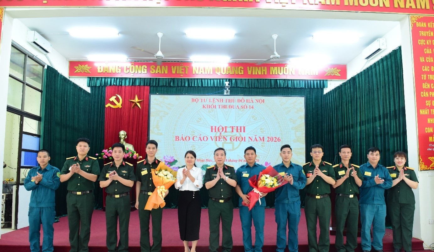 Khối thi đua số 14, Bộ Tư lệnh Thủ đô Hà Nội nâng cao chất lượng đội ngũ báo cáo viên qua hội thi năm 2026