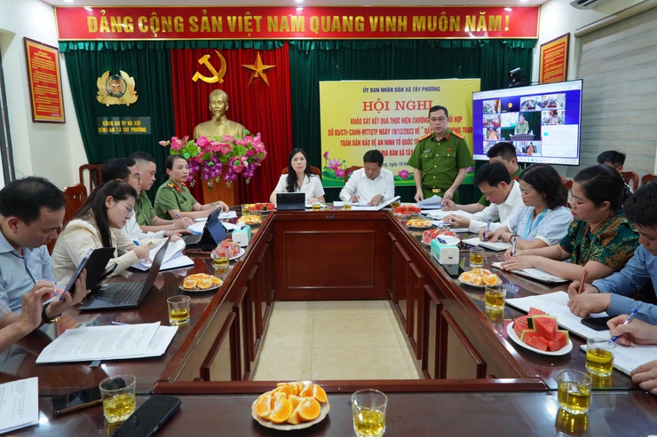 Xã Tây Phương được khảo sát, đánh giá việc triển khai Chương trình phối hợp số 05 về phong trào toàn dân bảo vệ an ninh Tổ quốc