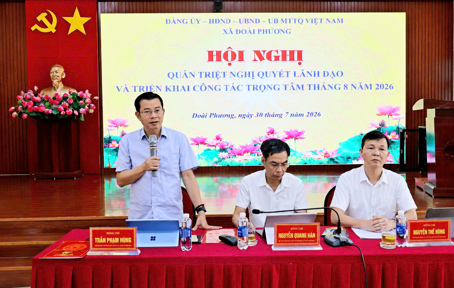 Xã Đoài Phương triển khai nhiệm vụ trọng tâm tháng 8, nâng cao hiệu quả lãnh đạo và quản trị từ cơ sở