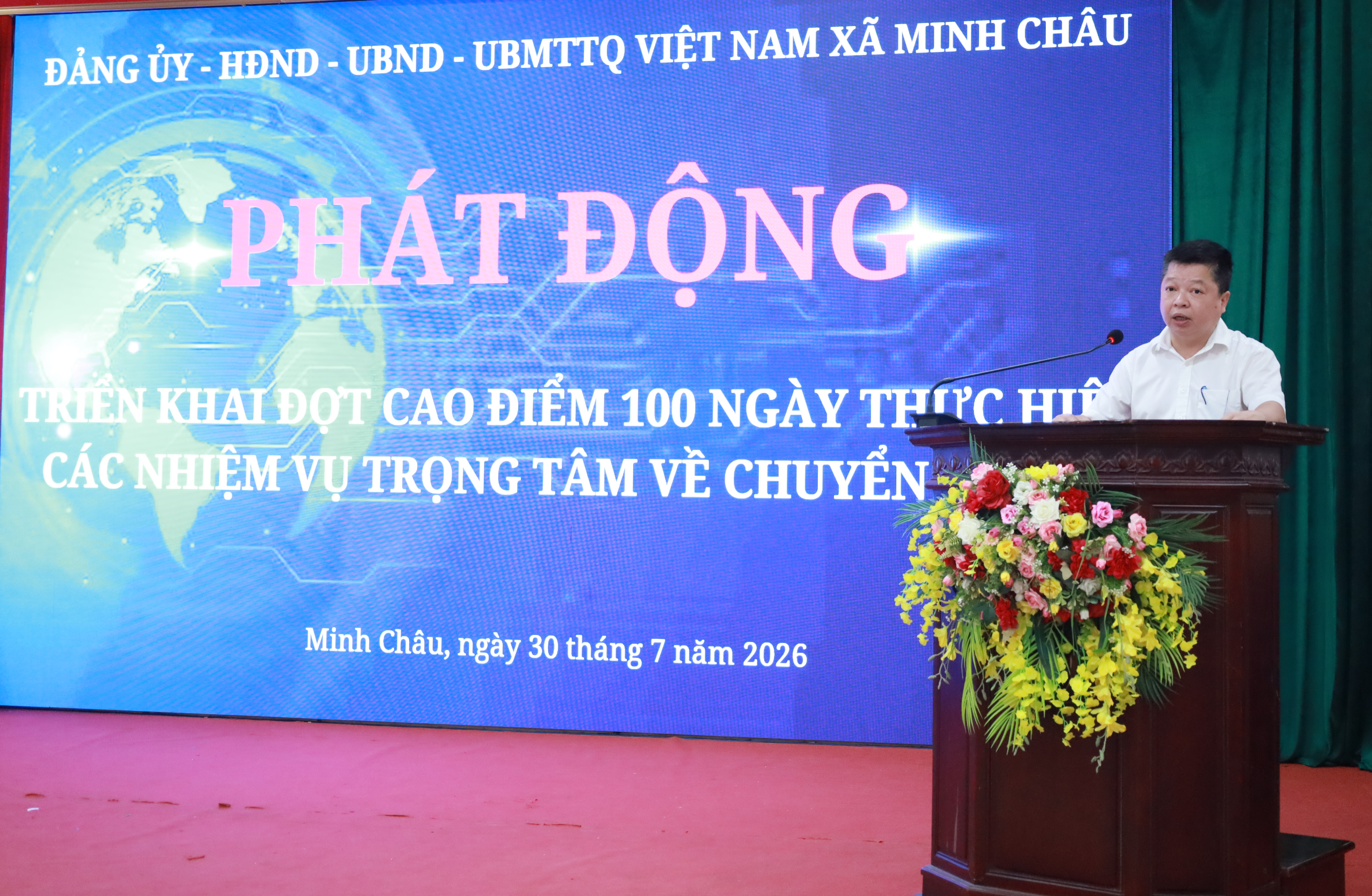 Xã Minh Châu phát động 100 ngày tăng tốc chuyển đổi số, đưa trí tuệ nhân tạo vào phục vụ quản lý và điều hành