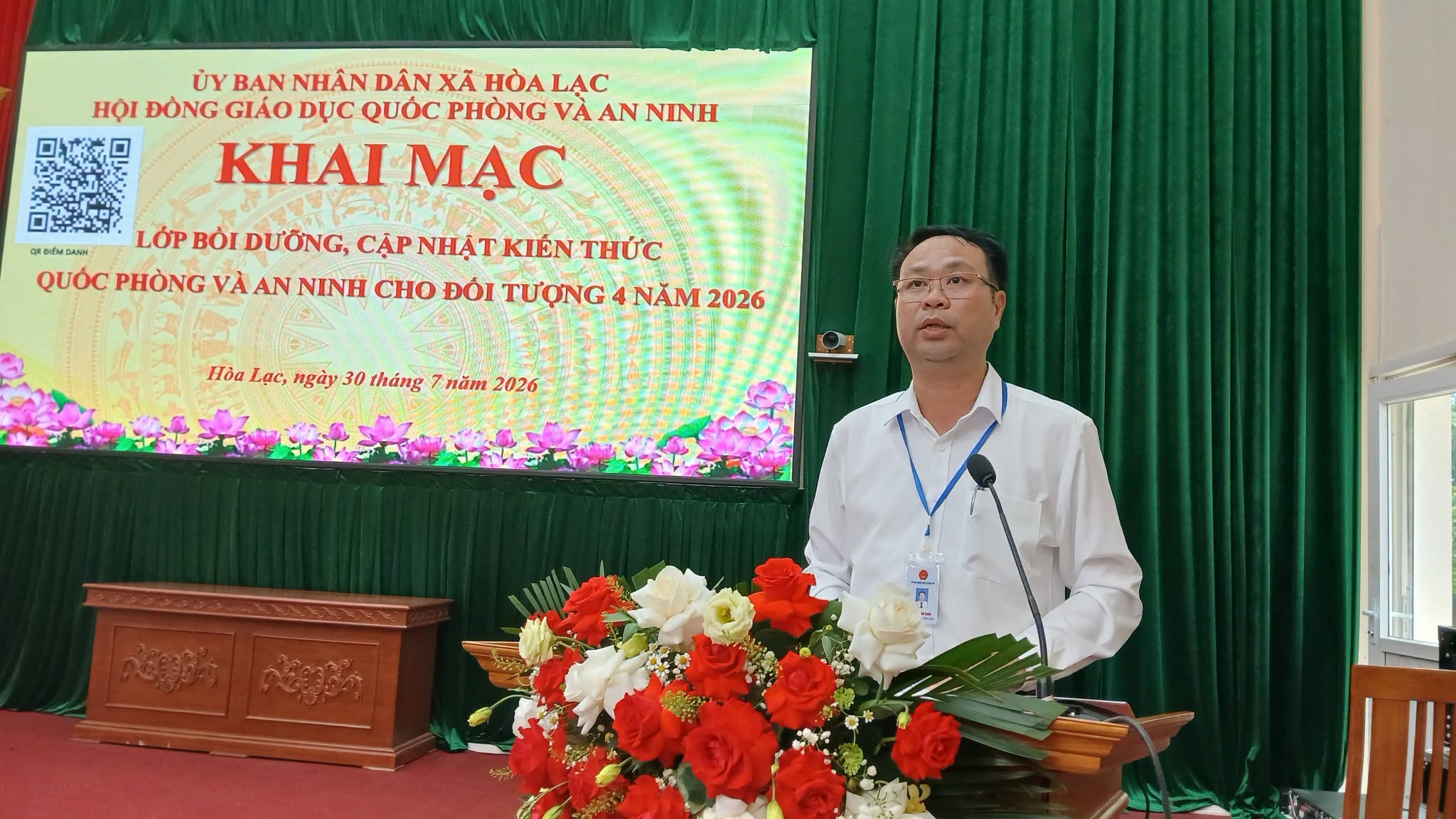 Xã Hòa Lạc bồi dưỡng kiến thức quốc phòng, an ninh cho hơn 200 cán bộ thuộc đối tượng 4